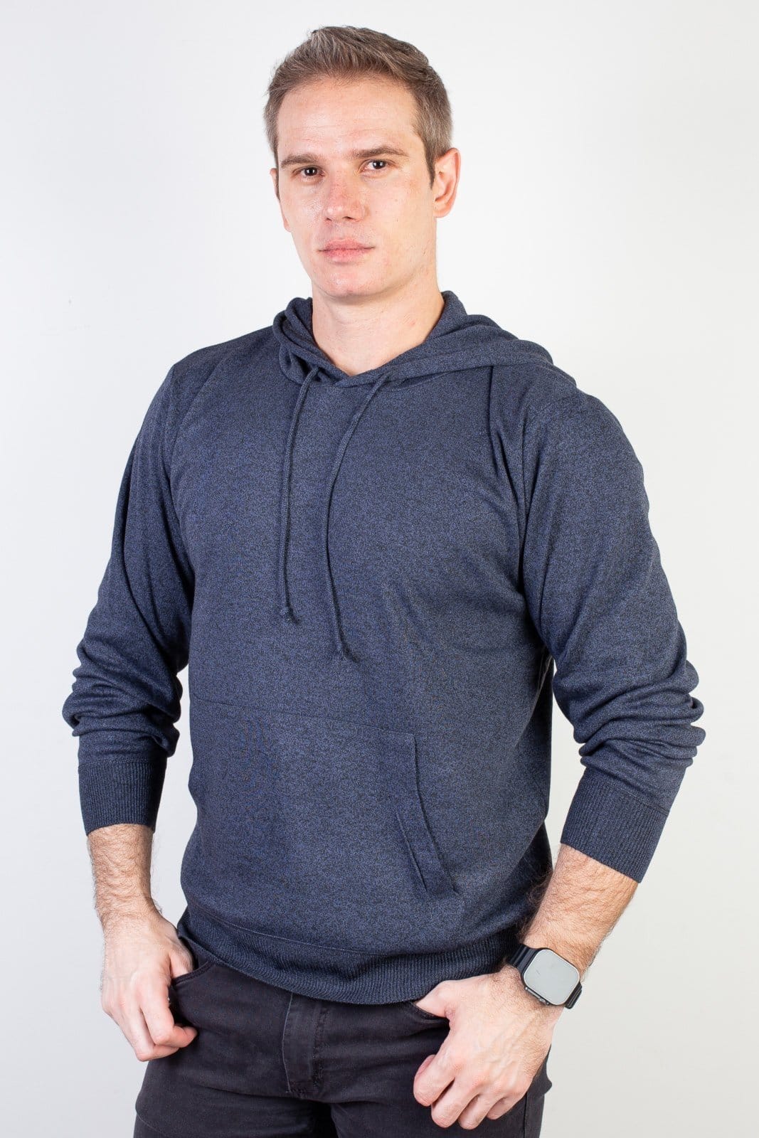 Blusa Enluaze Masculina Moletinho Com Capuz 90153 - Azul Marinho