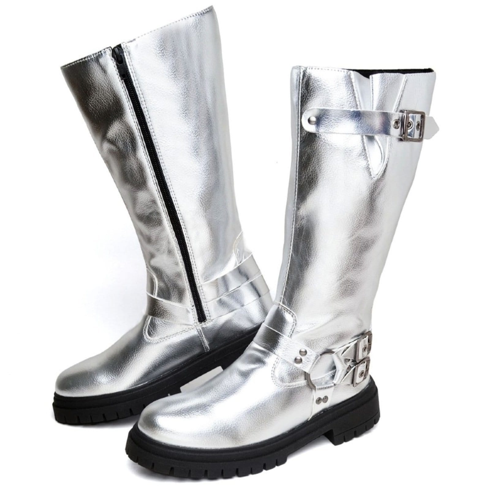 Vista 2 Bota Feminina Cano Alto DUBUY 1820FG DUBUY prata