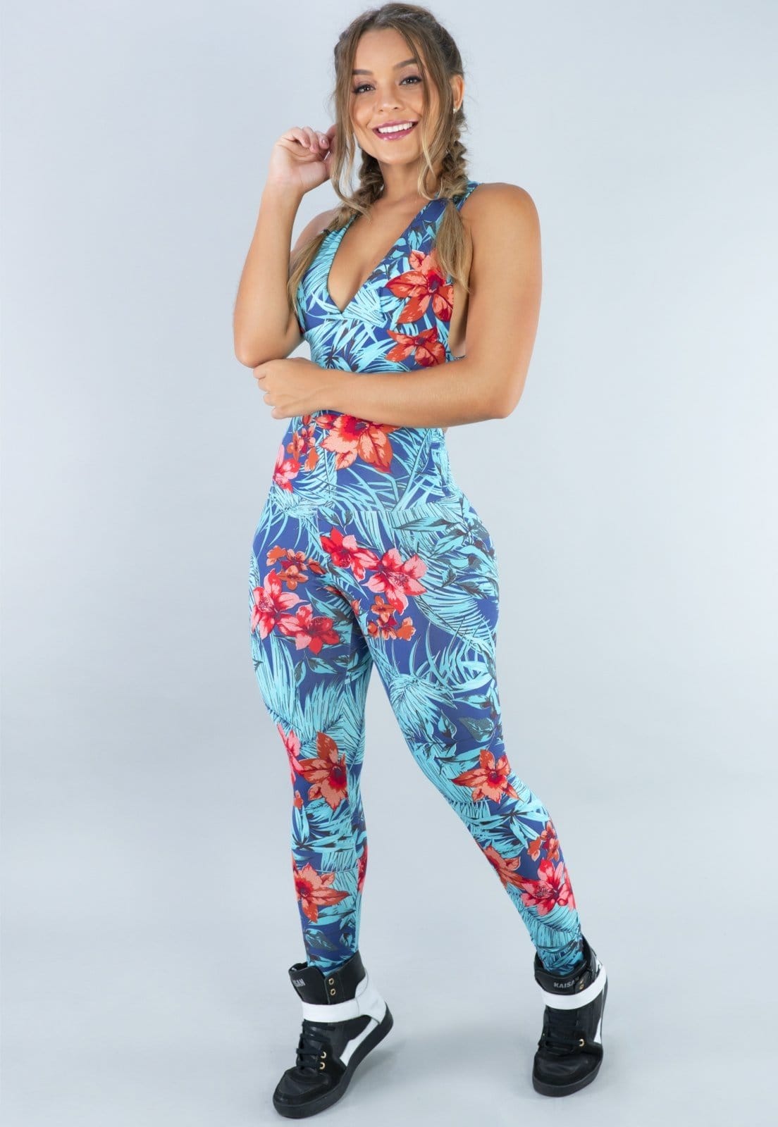 Macacão MVB Modas Bojo Suplex Liso Fitness Academia Amazônia