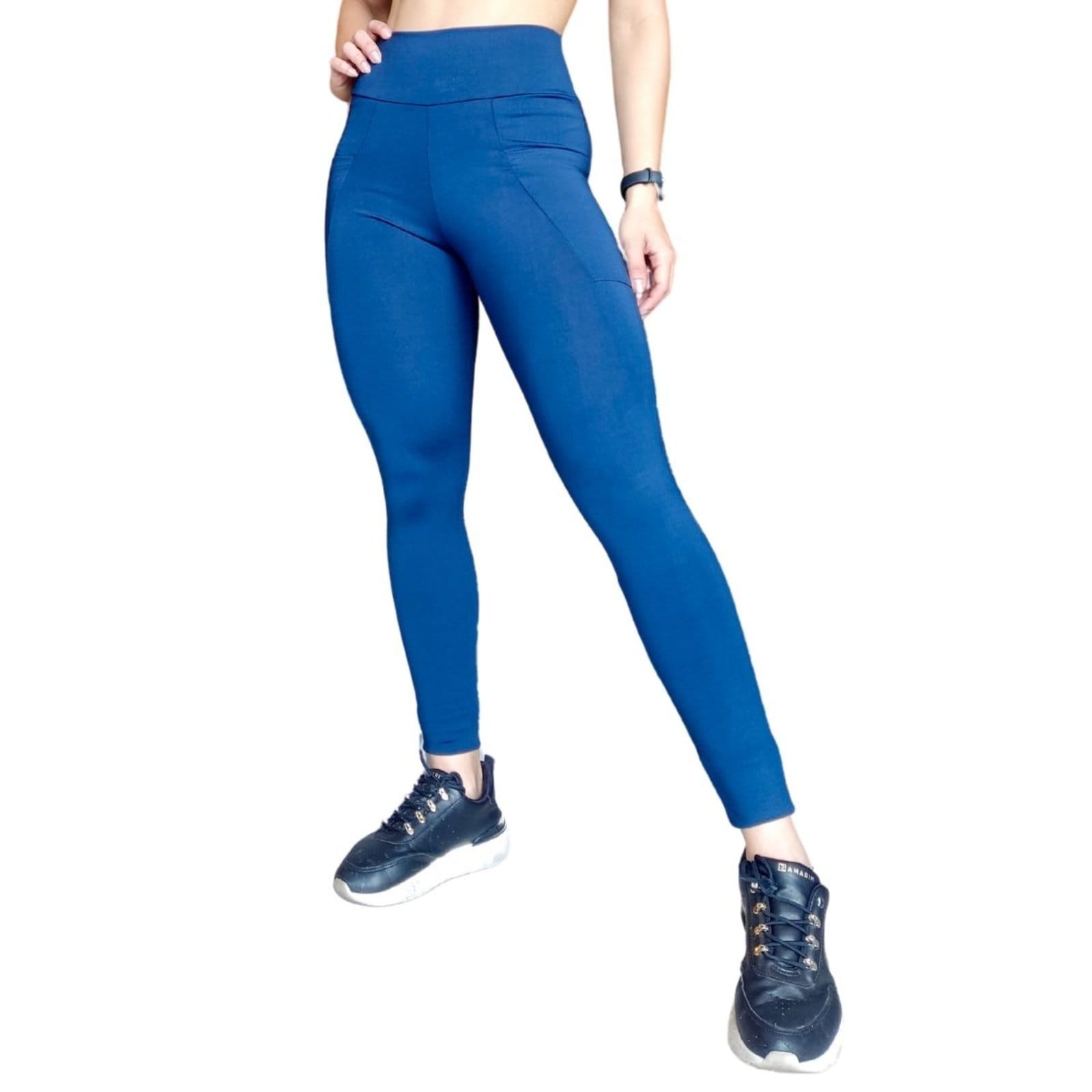 Vista 2 Calça Legging Heide Ribeiro Bolso Marinho Heide Ribeiro azul marinho