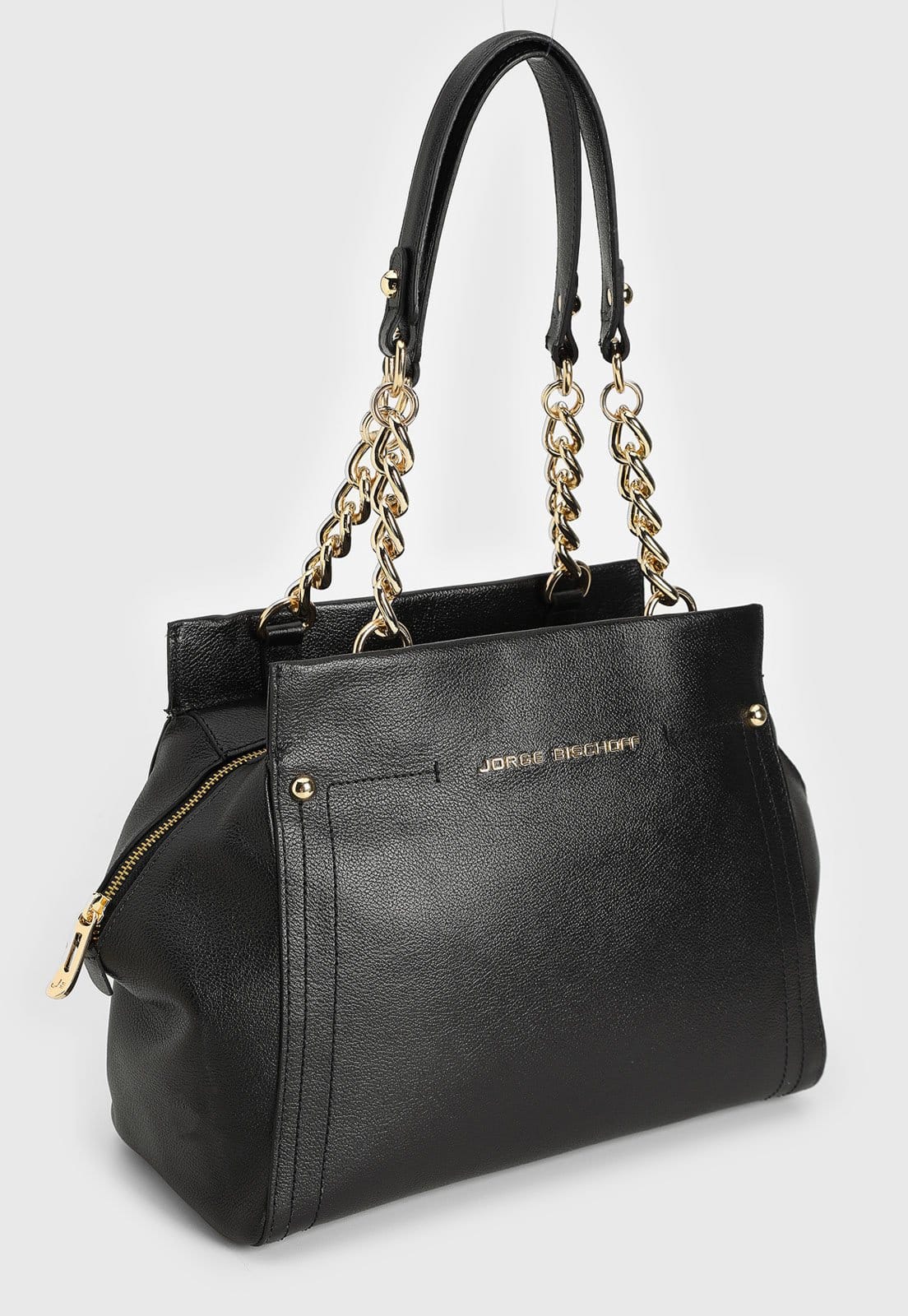 Vista 2 Bolsa Jorge Bischoff Alça Corrente Preta Jorge Bischoff preto