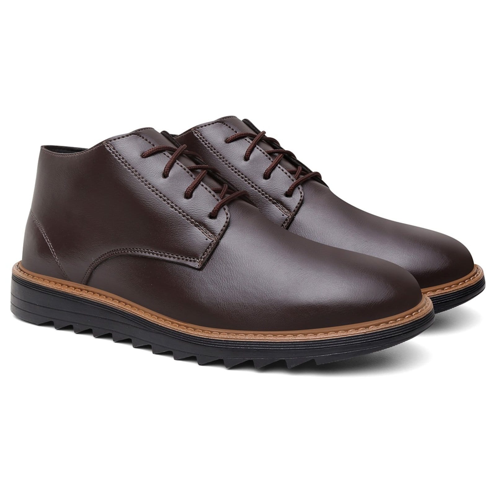 Vista 2 Kit Sapato Casual Masculino A. Andrade Derby Cano Baixo Brogue Social Macio Leve Moda Anna Andrade café