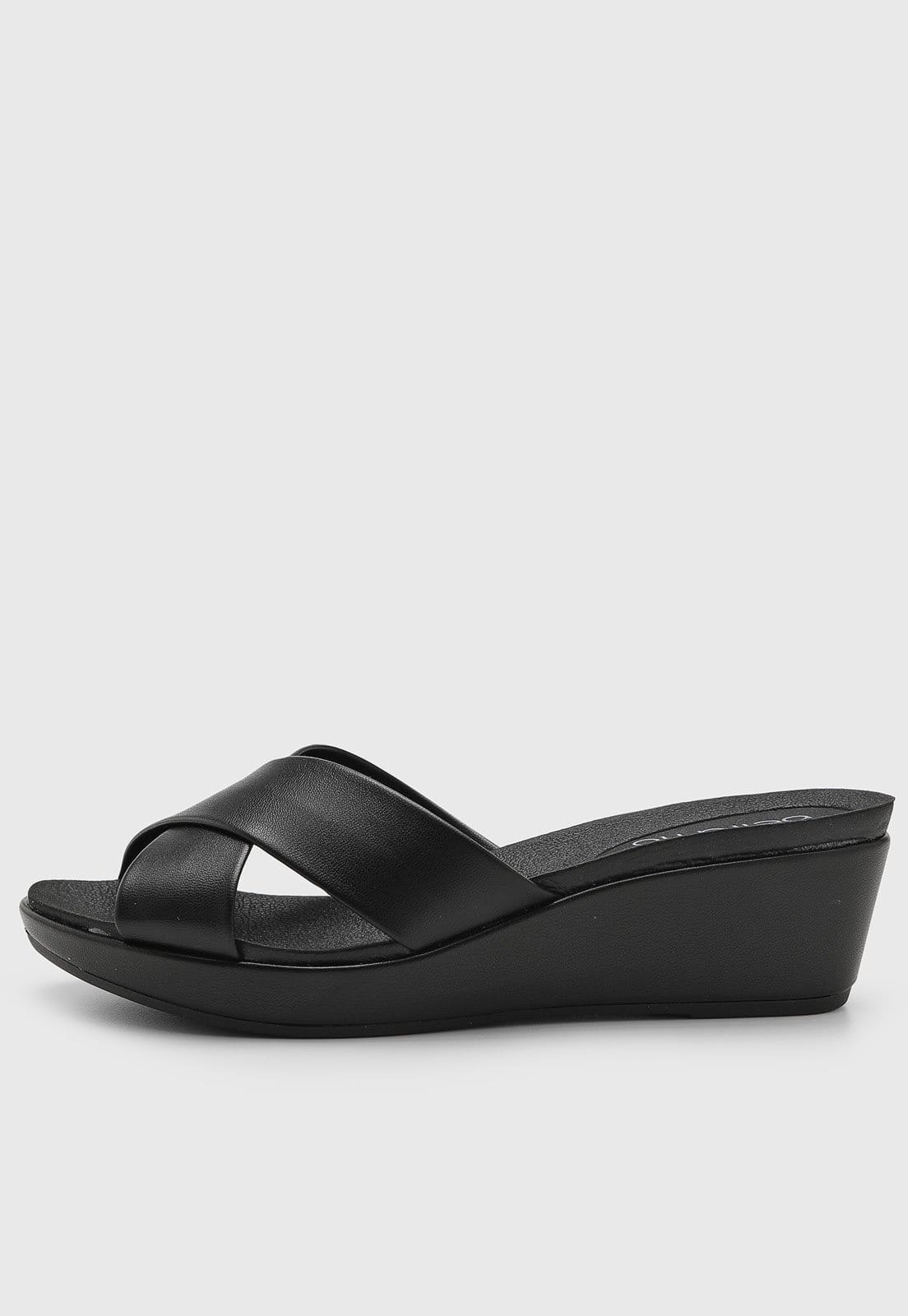 Sandália Feminina Beira Rio Salto Anabela Preta