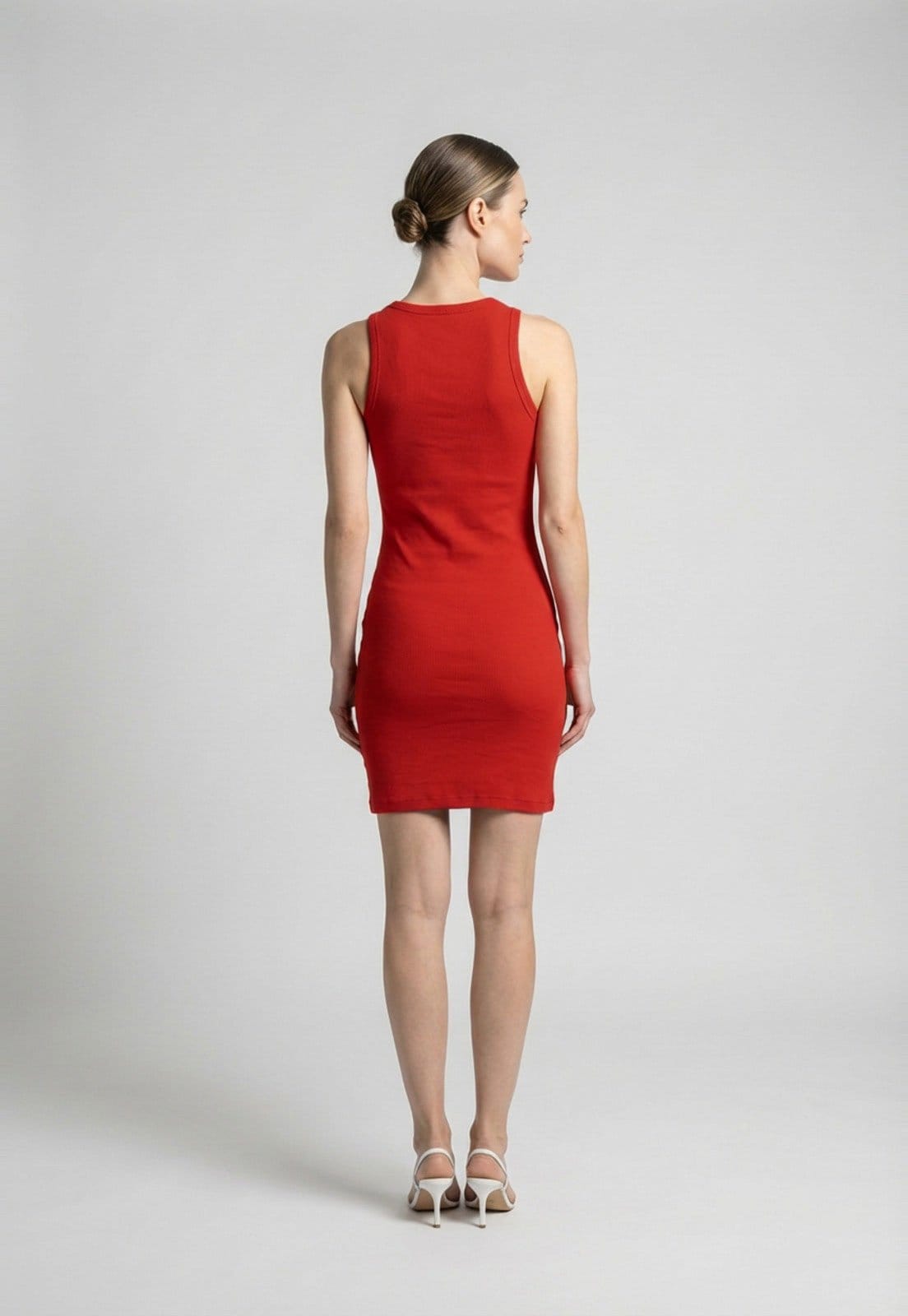 Vista 2 Vestido Feminino Calvin Klein Jeans Ribana Calvin Klein Jeans vermelho