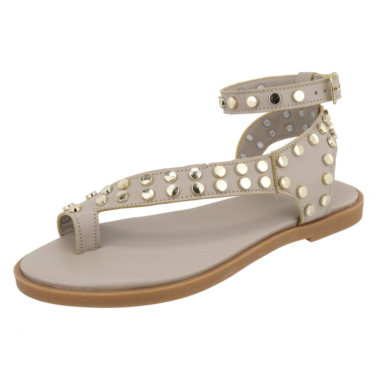 Rasteira Sandália Feminina Bolinhas Lançamento Nude