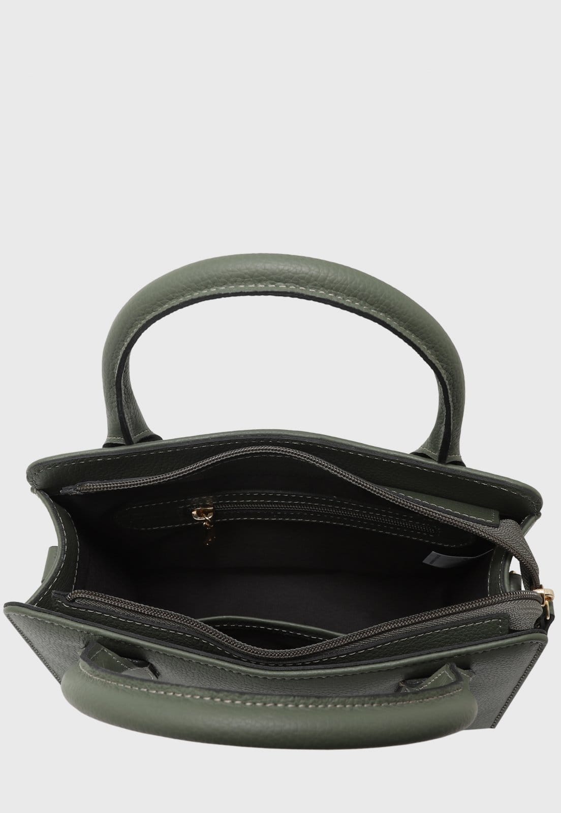 Vista 2 Bolsa Transversal de Couro Mariart Mangaba Army Mariart verde militar