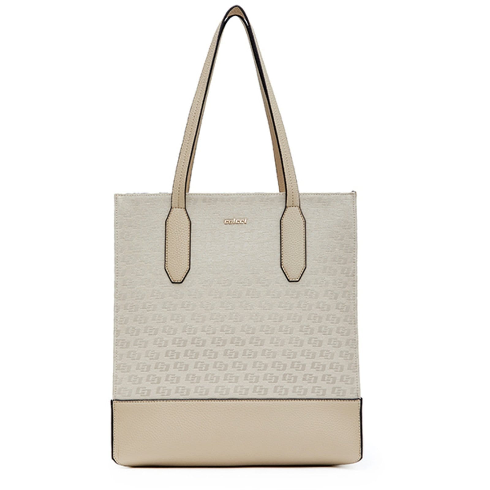 Vista principal Bolsa Shopping Colcci Jacquard In24 Off White Feminino Colcci amarelo white