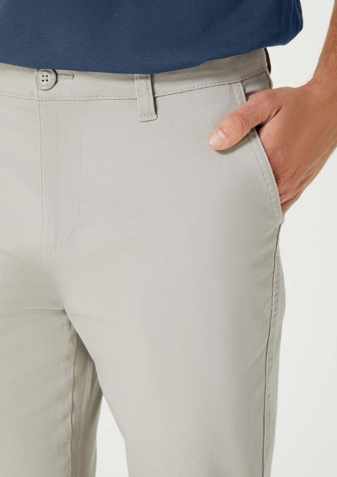 Vista 2 Calça Hering Básica Chino Com Elastano Médio Hering cinza