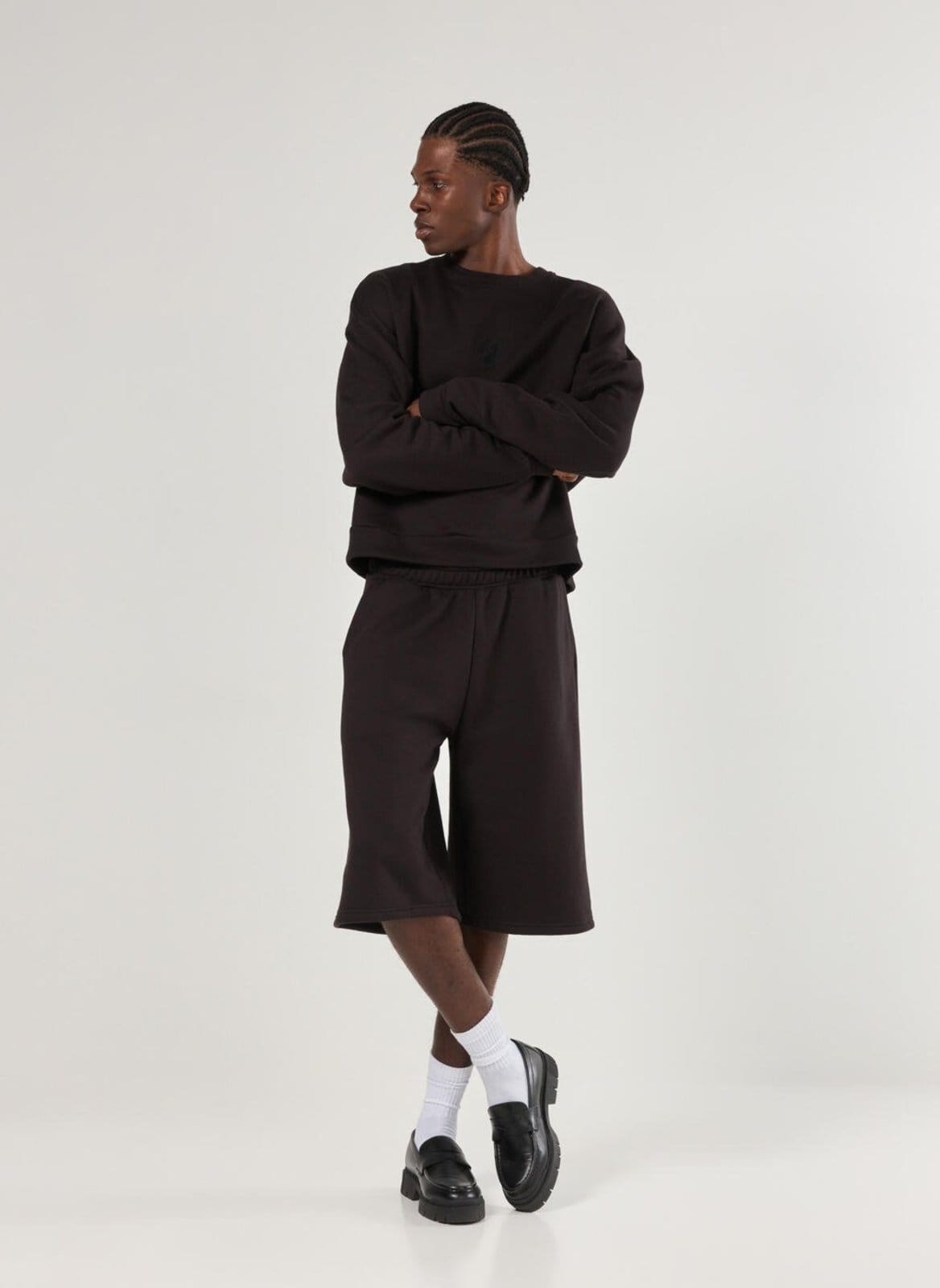 Bermuda Jorts De Moletom Preta