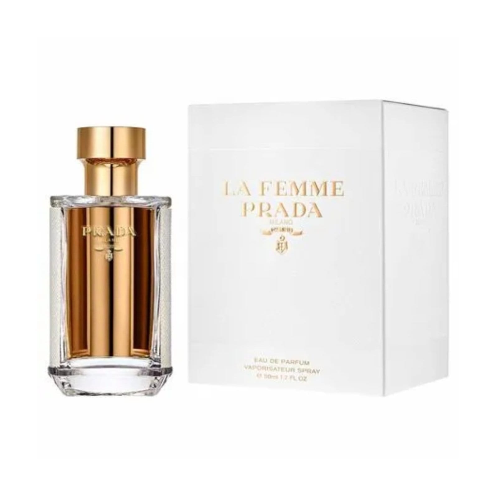 Vista 2 Perfume Prada La Femme Eau de Parfum Feminino Prada dourado