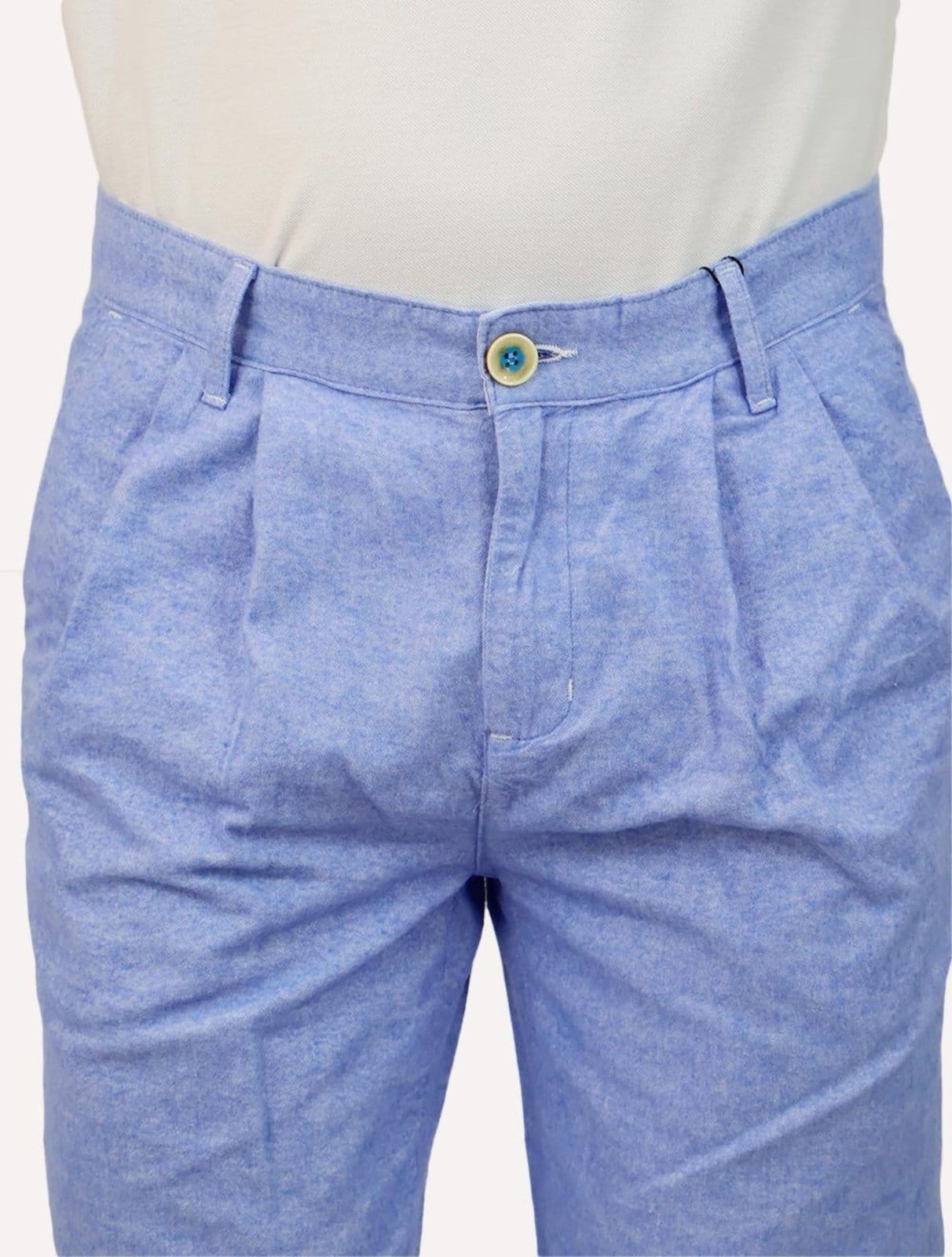 Vista 2 Bermuda Dudalina Masculina Sarja Right Oxford Claro Dudalina azul