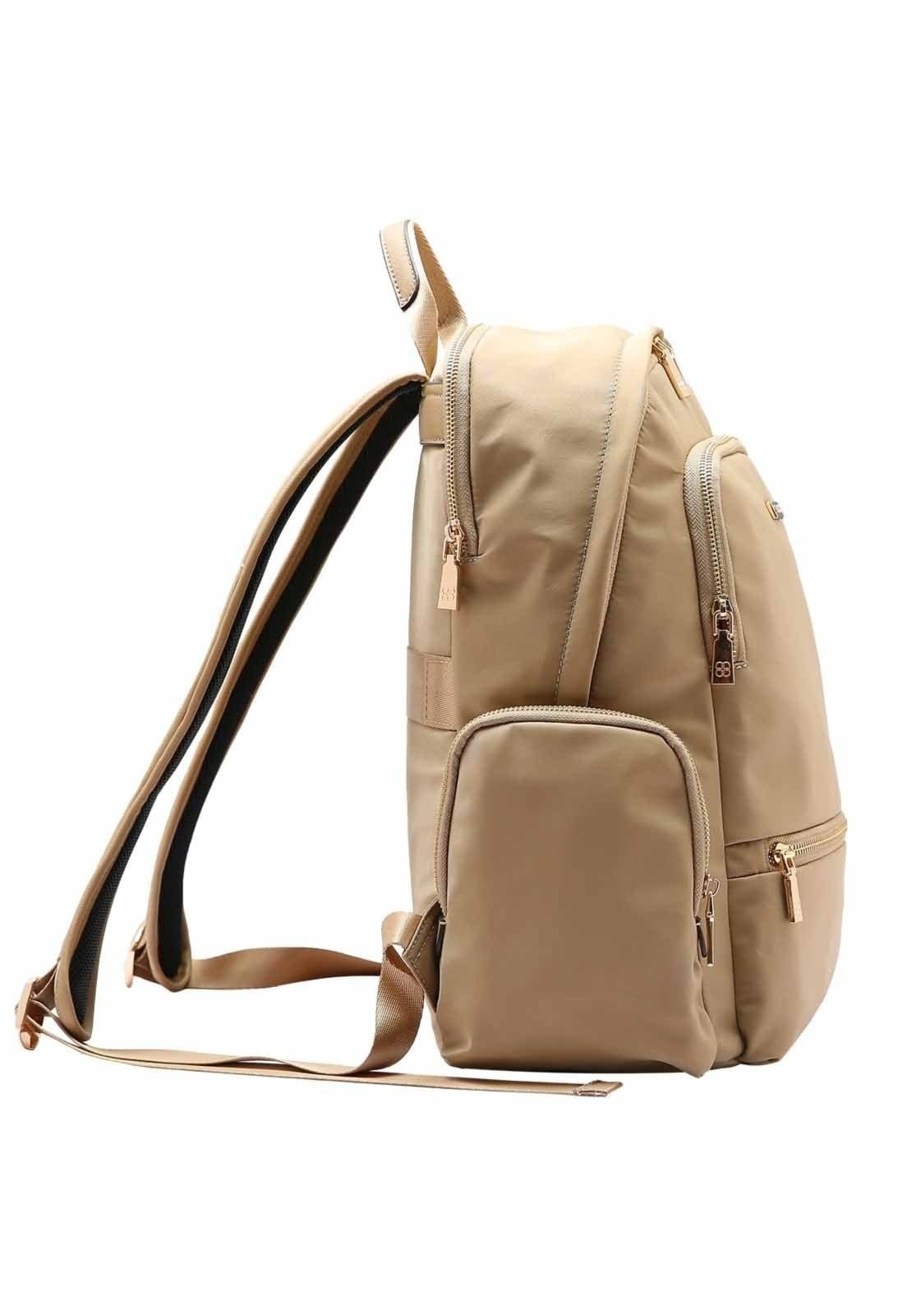 Vista 2 Mochila Feminina Chenson Original Twill Nylon Costas Natural 8784937 Chenson castanho natural