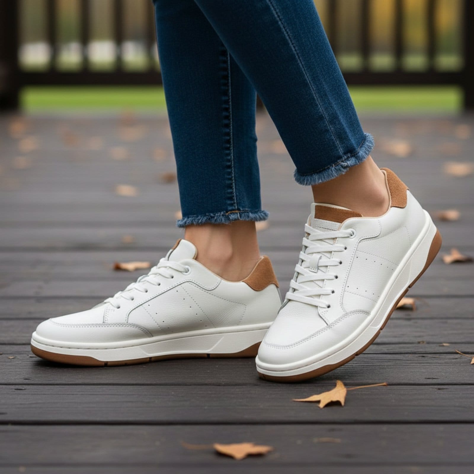Tênis Feminino Bella Nina Em Couro Legitimo Flatform Casual Conforto Diário Macio Leveza Passeio Trabalho Faculdade Treino Academia Caminhada Gelo Caramelo