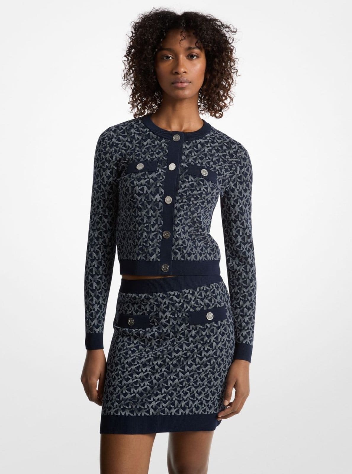 Vista principal Saia Curta Tricot De Logo Js570hvhhz110 Michael Kors azul