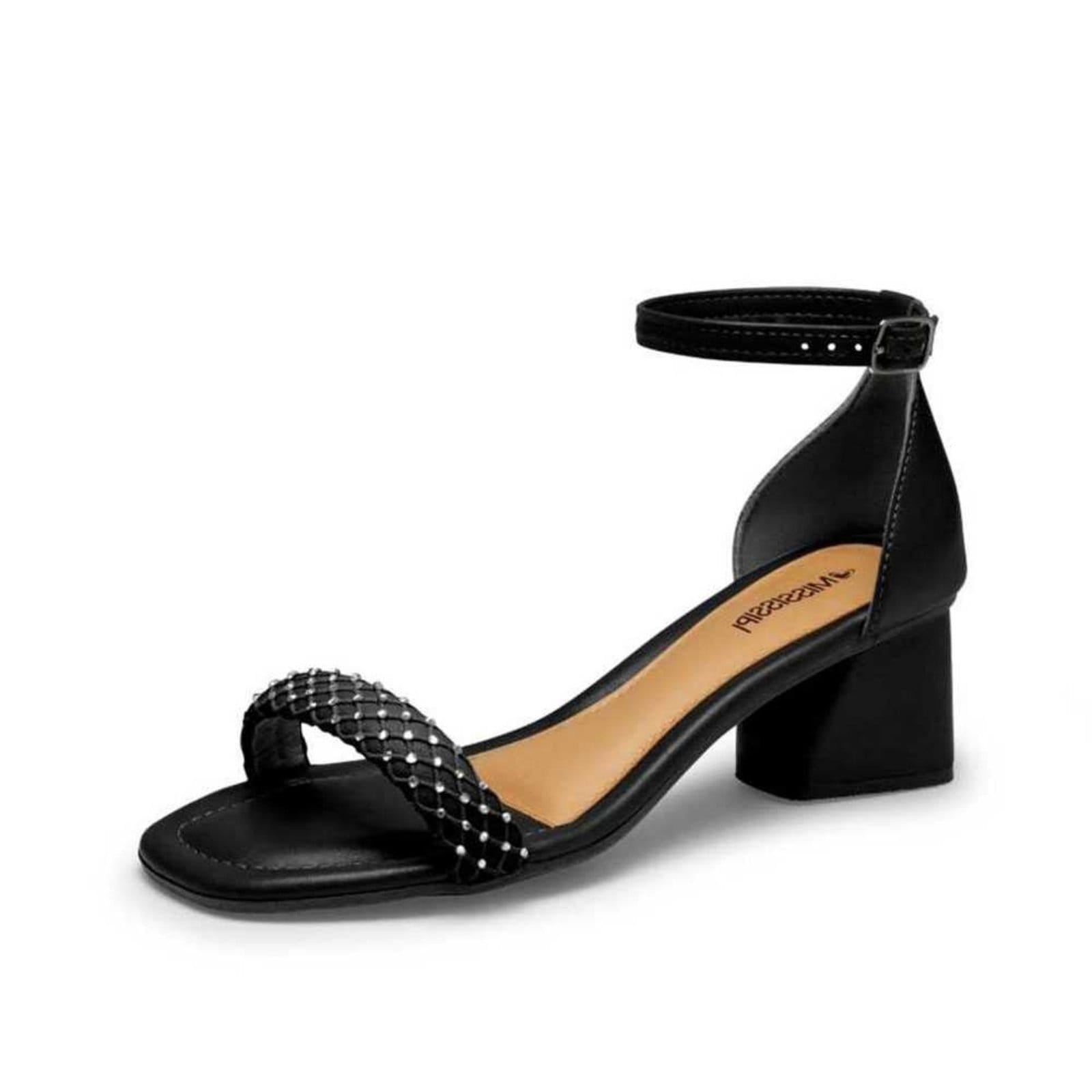 Vista 2 Sandália Feminina Mississipi Salto Baixo Blocado MISSISSIPI preto