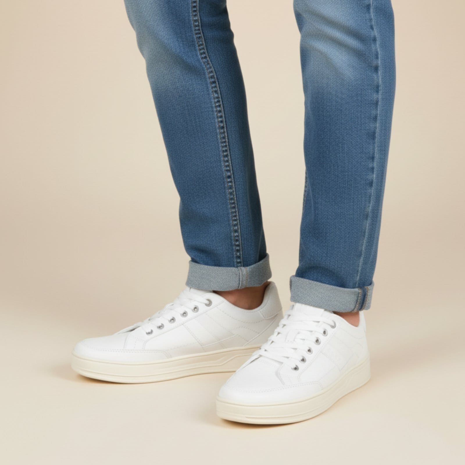 Vista 2 Sapatênis Masculino Tênis Sneaker Sapatofran Casual Liso Confortável e Estiloso Sapatofran branco