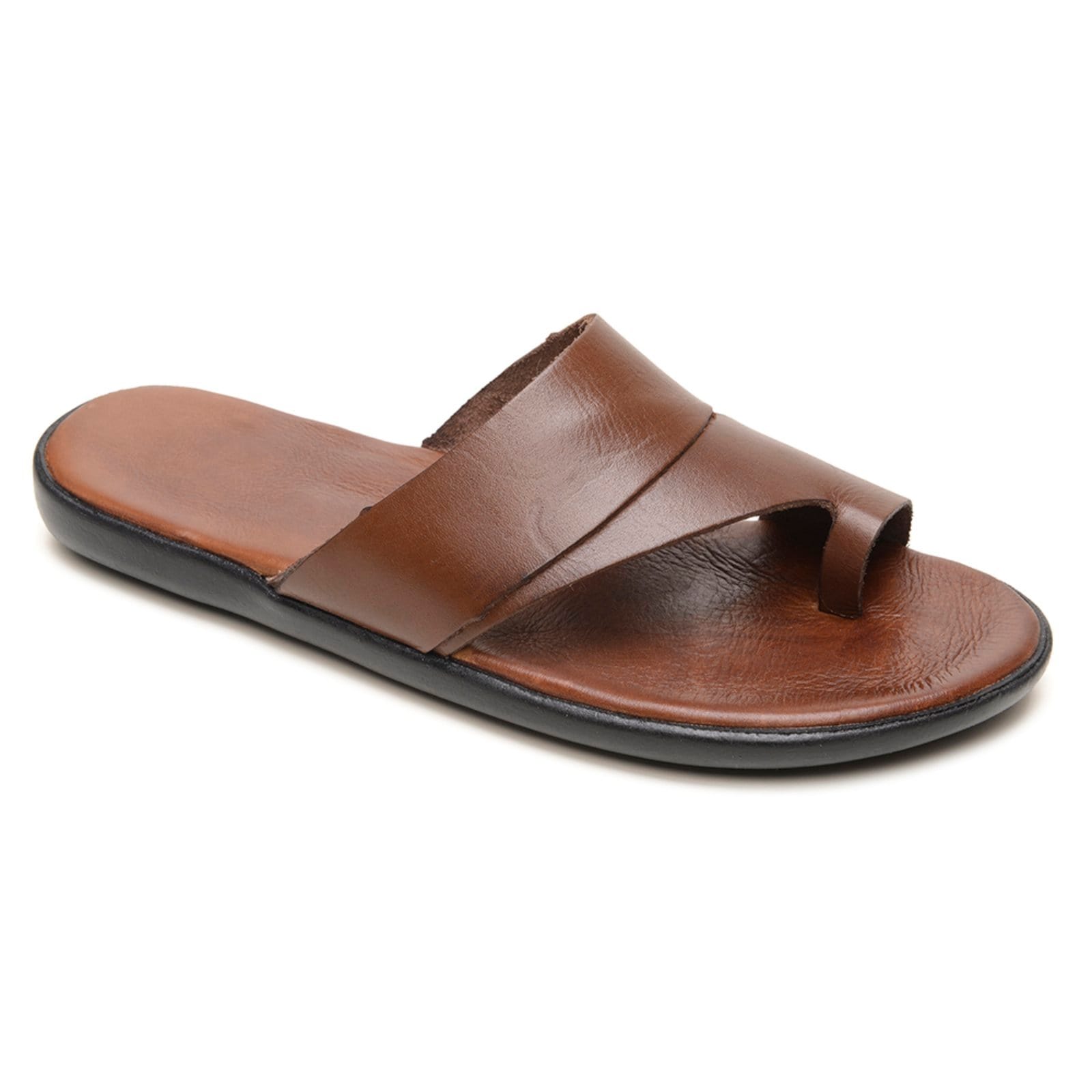 Chinelo de Dedo Masculino Couro Legitimo Franca Griffe Original Ortopédico Leve Macio