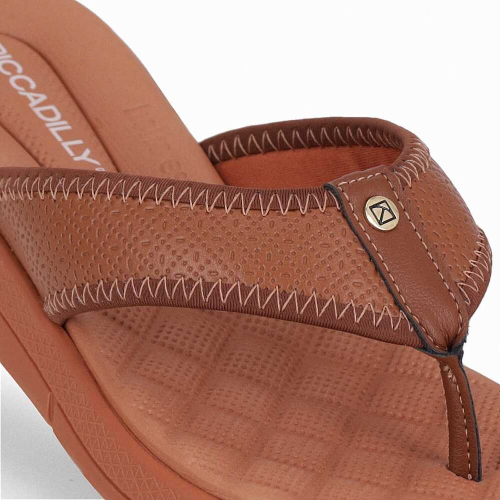 Vista 2 Chinelo Esporão Anabela Médio Piccadilly 571009 Feminino - Ocre Piccadilly bege ocre
