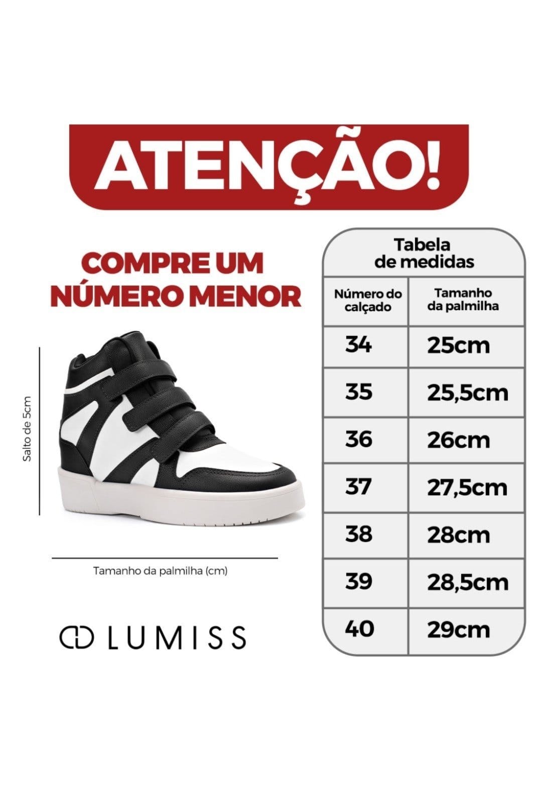 Vista 2 Tênis Feminino Lumiss Sneaker Cano Alto Salto Confortável Tiras Camurça LUMISS marrom