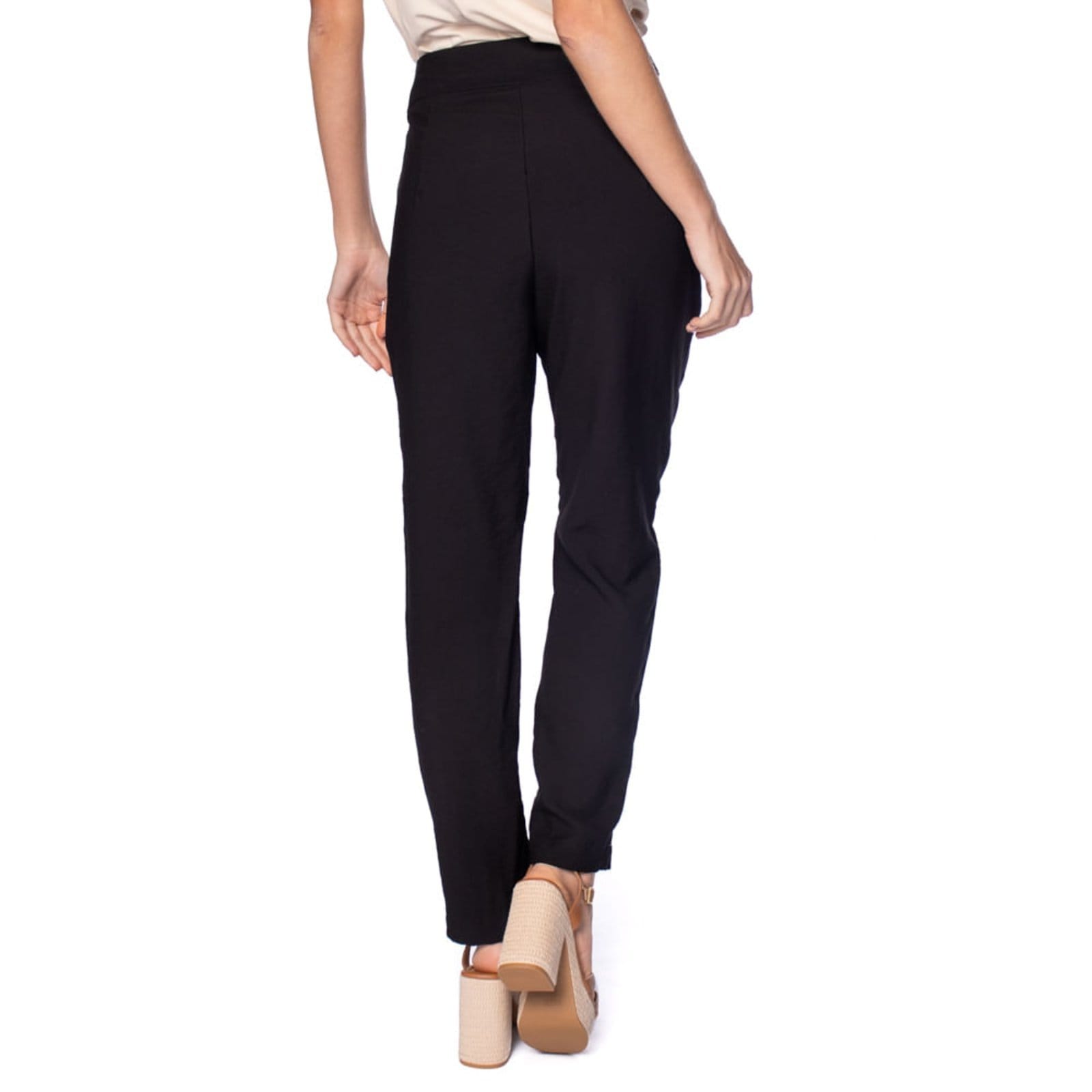 Vista 2 Calça Feminina The Style Box Reta Cintura Alta The Style Box preto