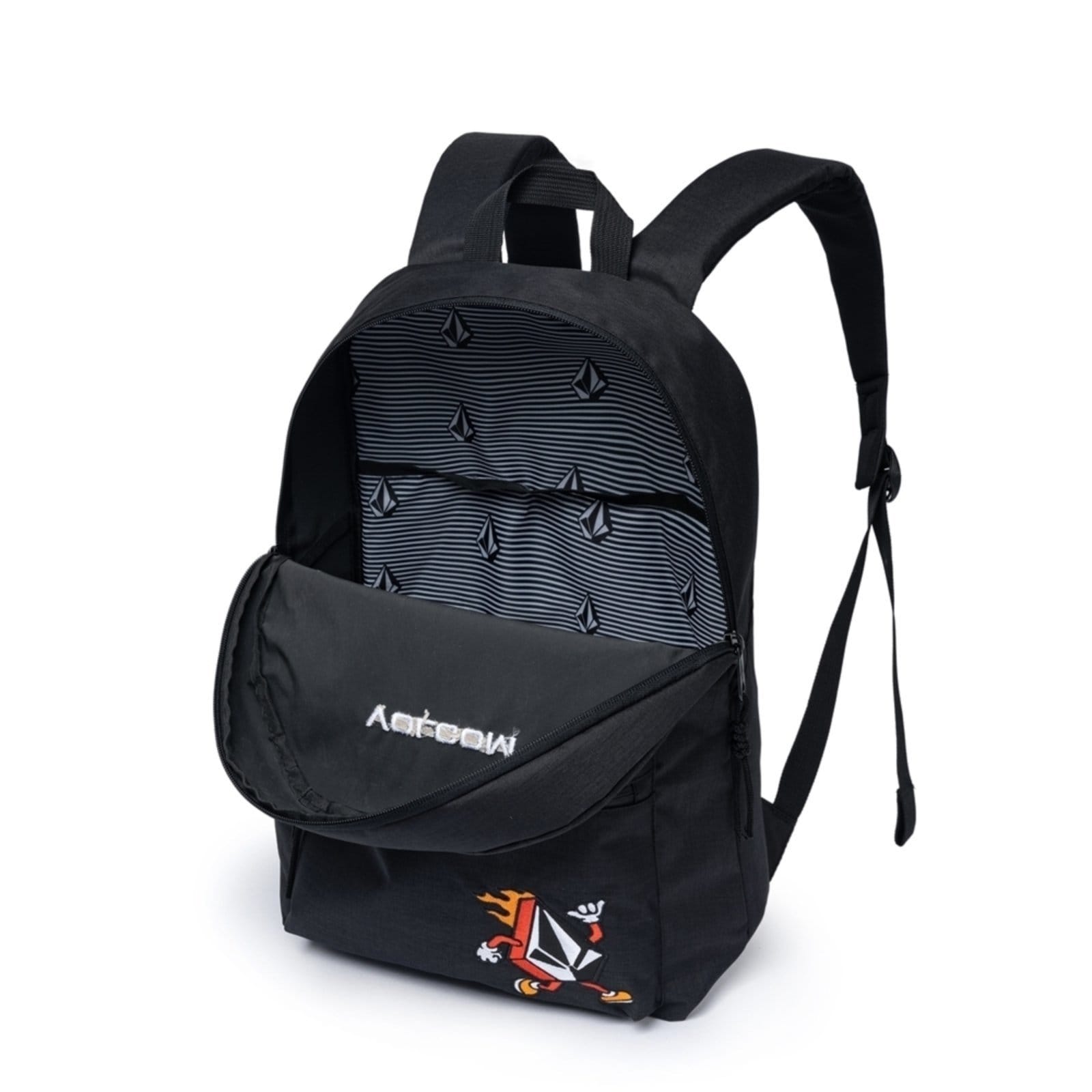 Vista 2 Mochila Volcom Casual Bolsa Reforçada Espaçosa Masculina Volcom preto