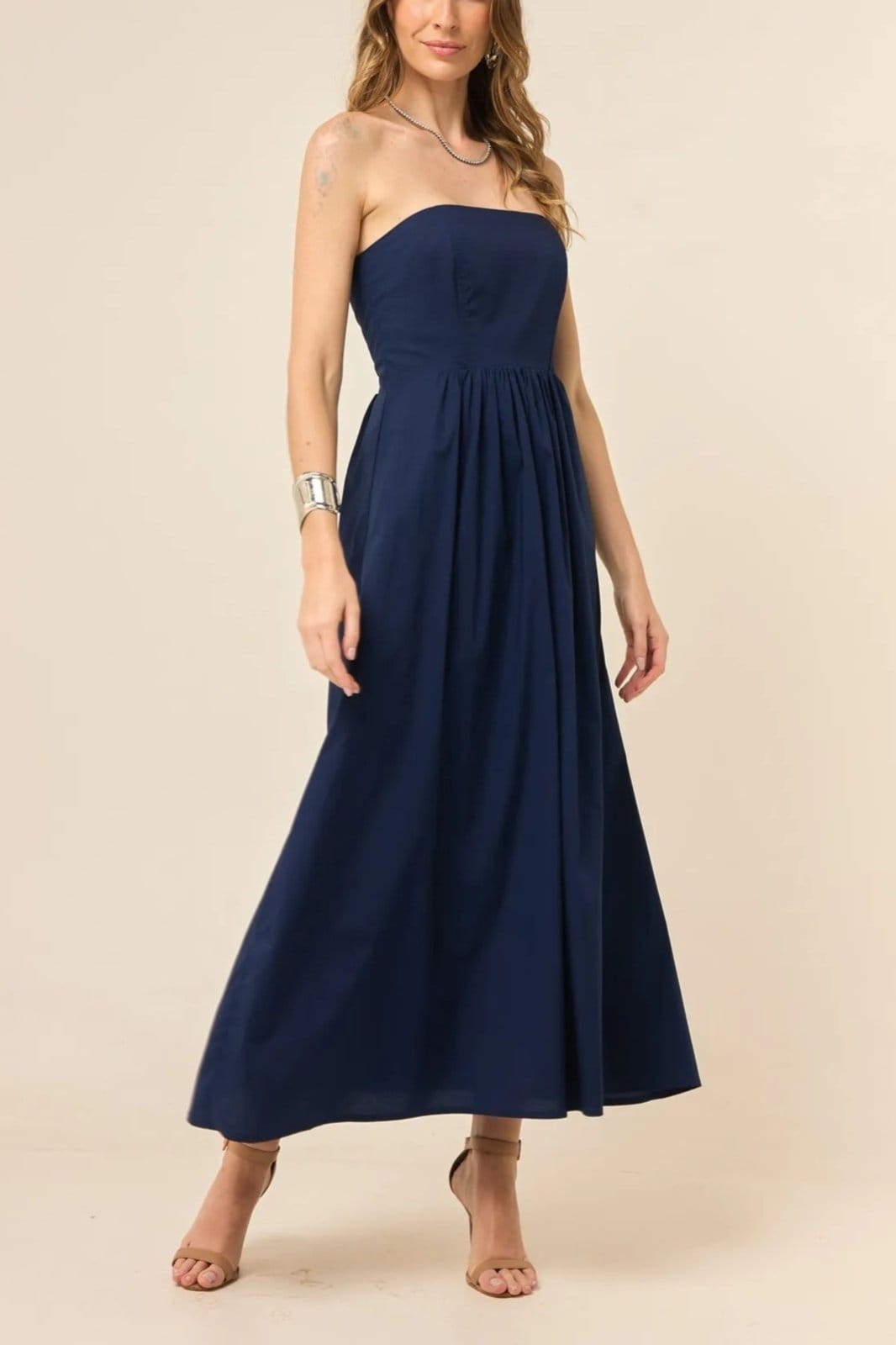 Vista 2 Vestido Aurora Tomara Que Caia VIC BRAND azul marinho