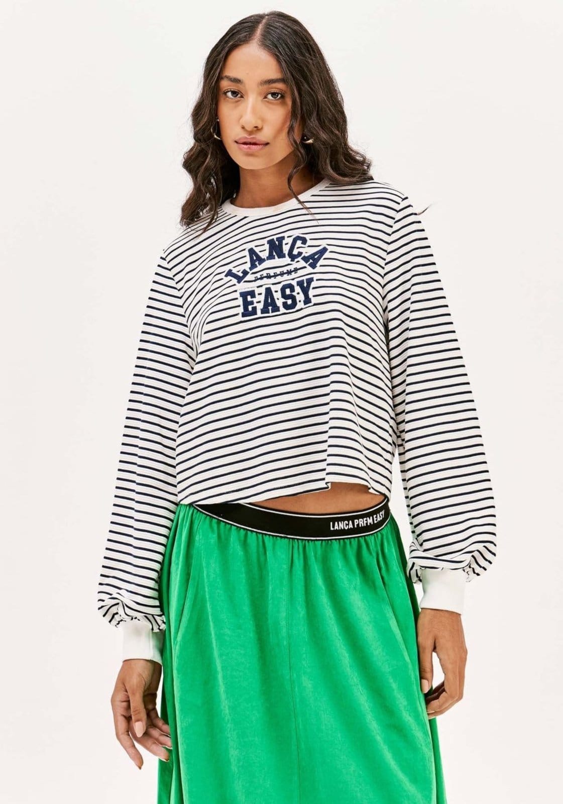 Moletom Listrado Com Bordado