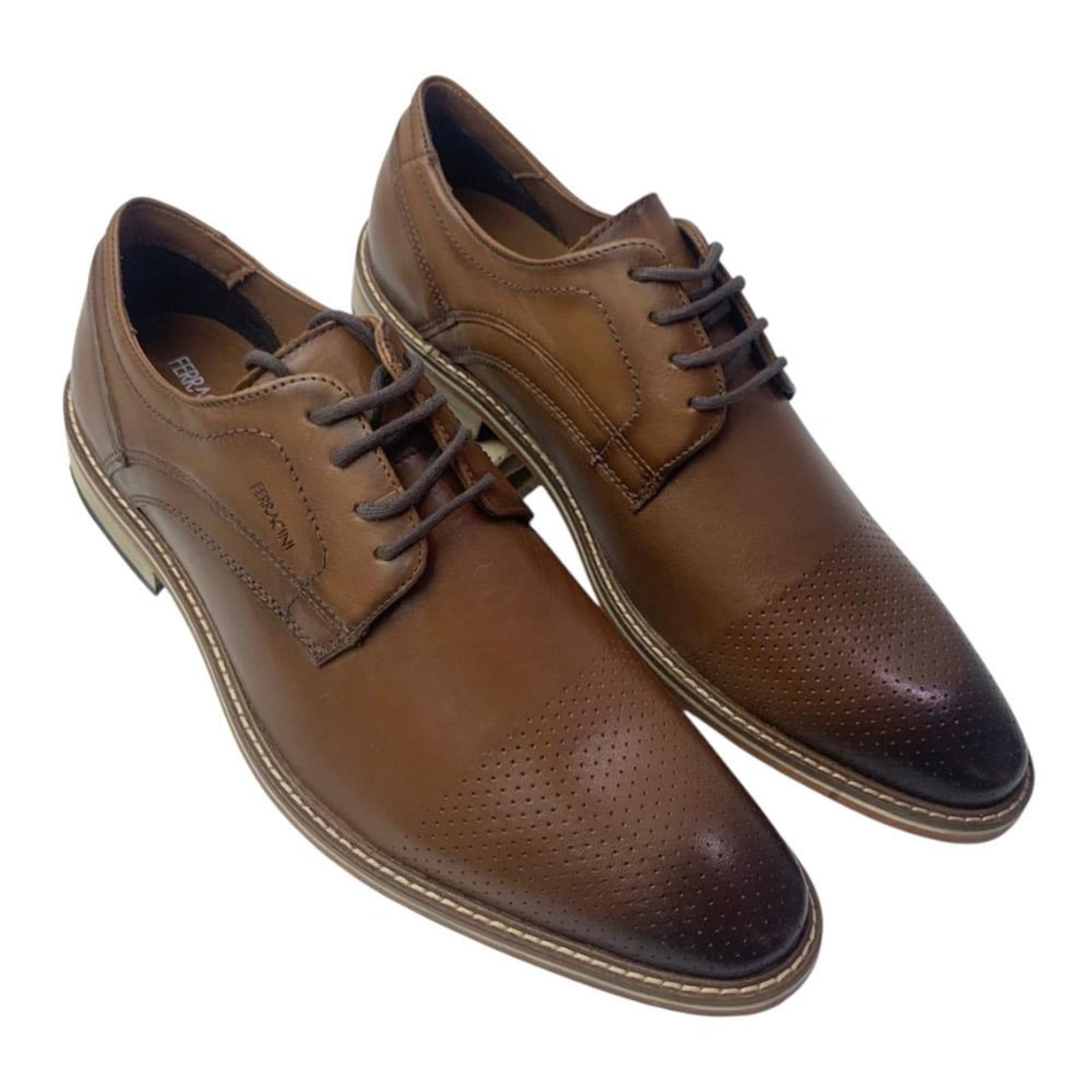 Vista 2 Sapato Social Ferracini Open Lux Havana Couro FERRACINI marrom