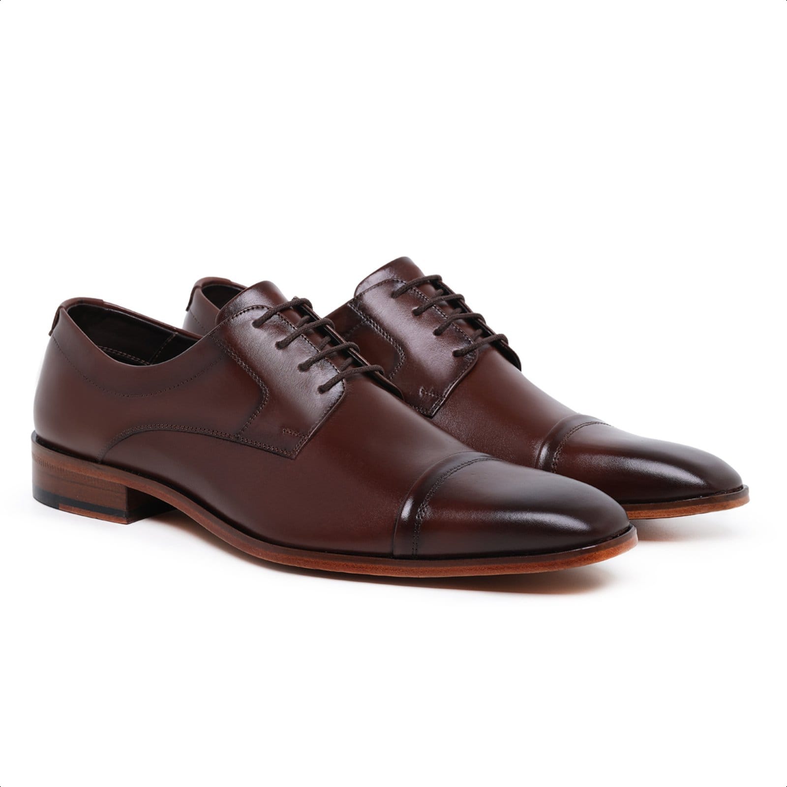 Vista 2 Sapato Social Formal em Couro Sapato Luxo Paulo Vieira cor Tabaco Paulo Vieira Homem café