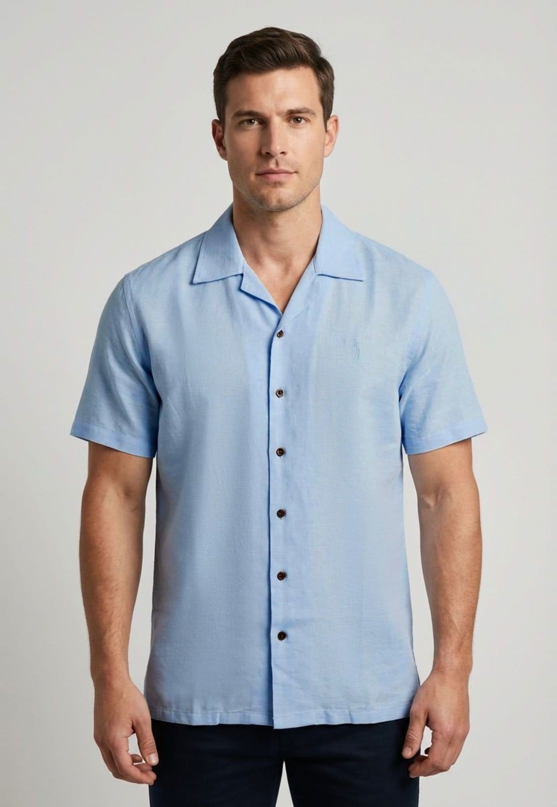 Camisa Masculina Aleatory Linho Algodão Claro