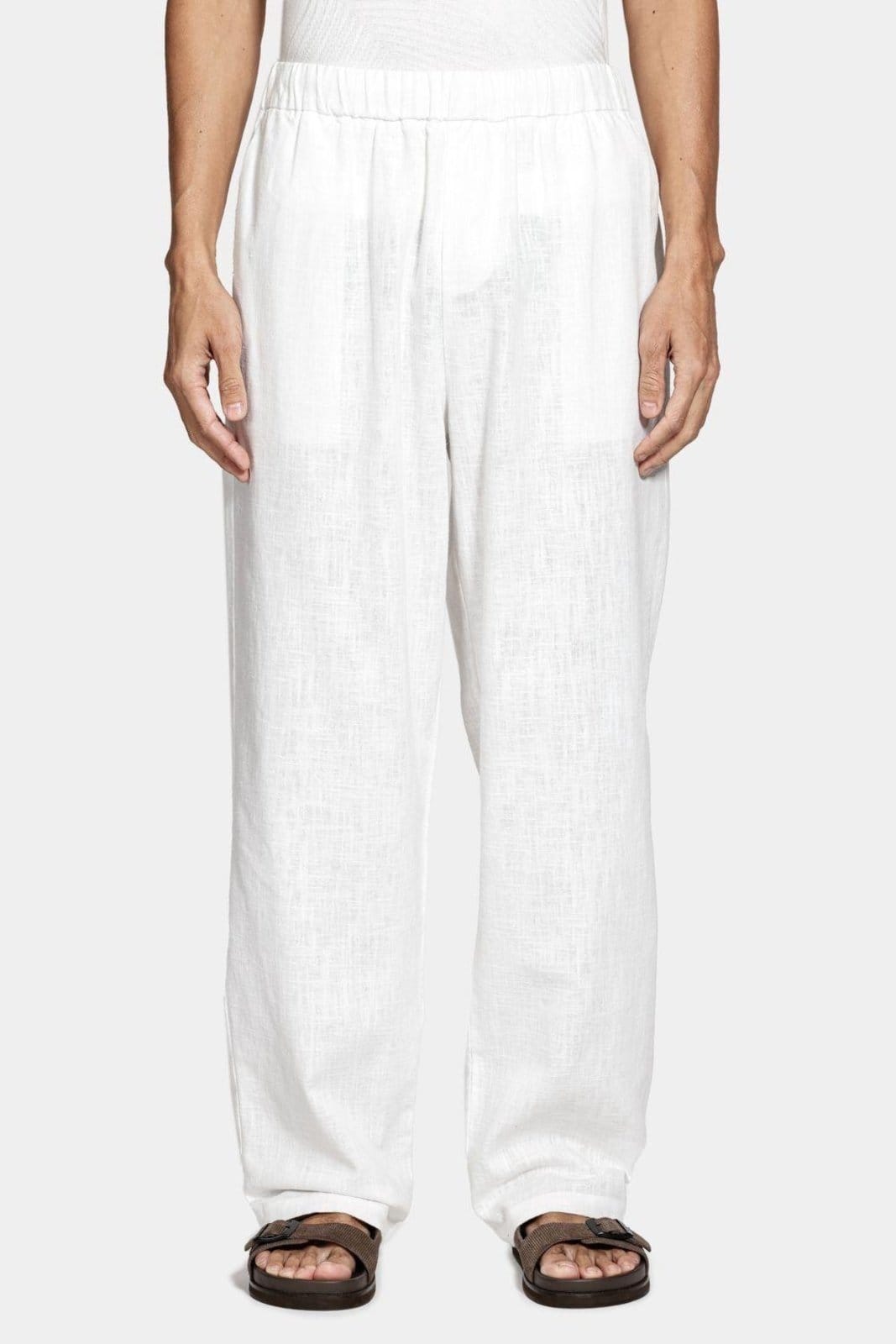 Vista 2 calça Aramis Chino Algodão Ampla Rustica Off White Aramis branco white