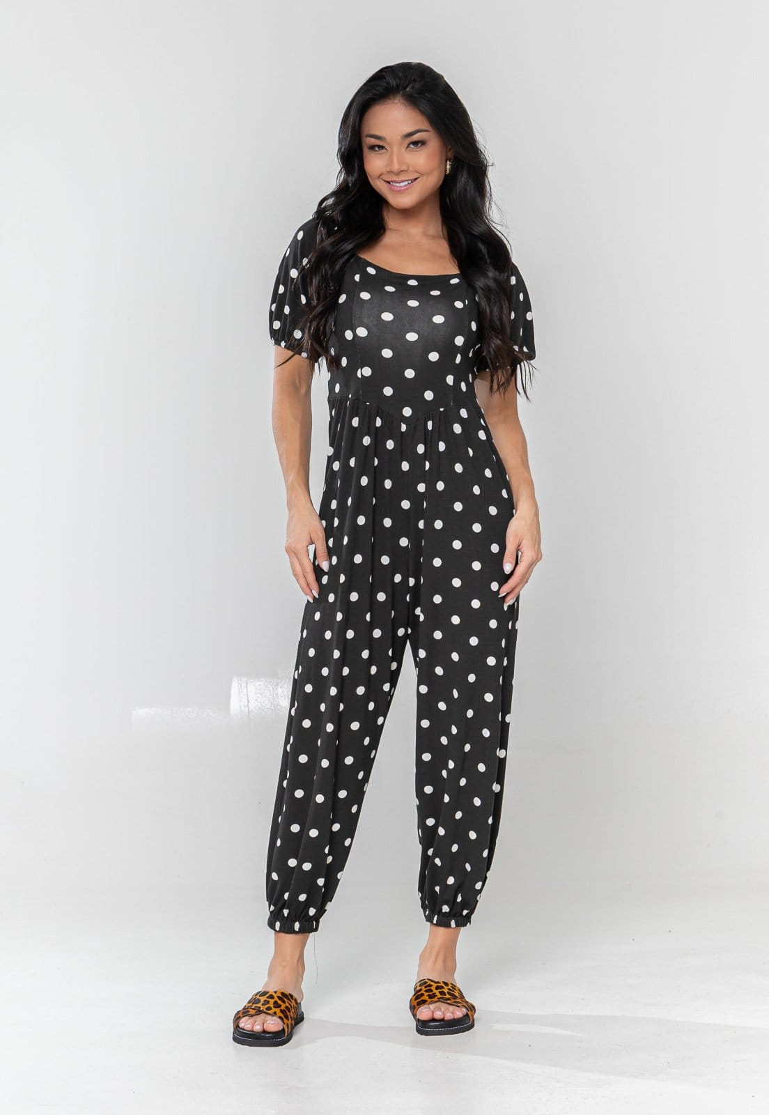 Macacão Aura Eloá Viscolycra Poá