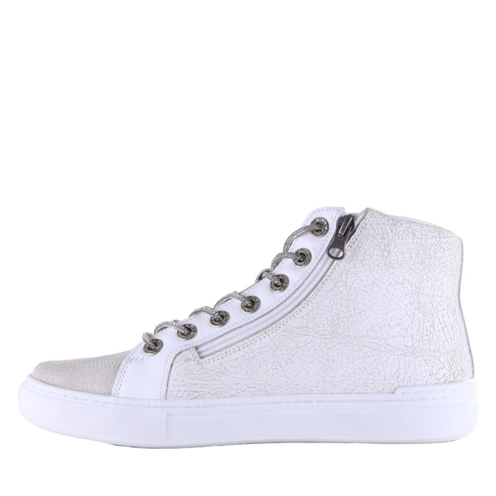 Vista 2 Tênis Feminino Zariff Cano Alto com Pedrarias Glw170 Branco Zariff incolor