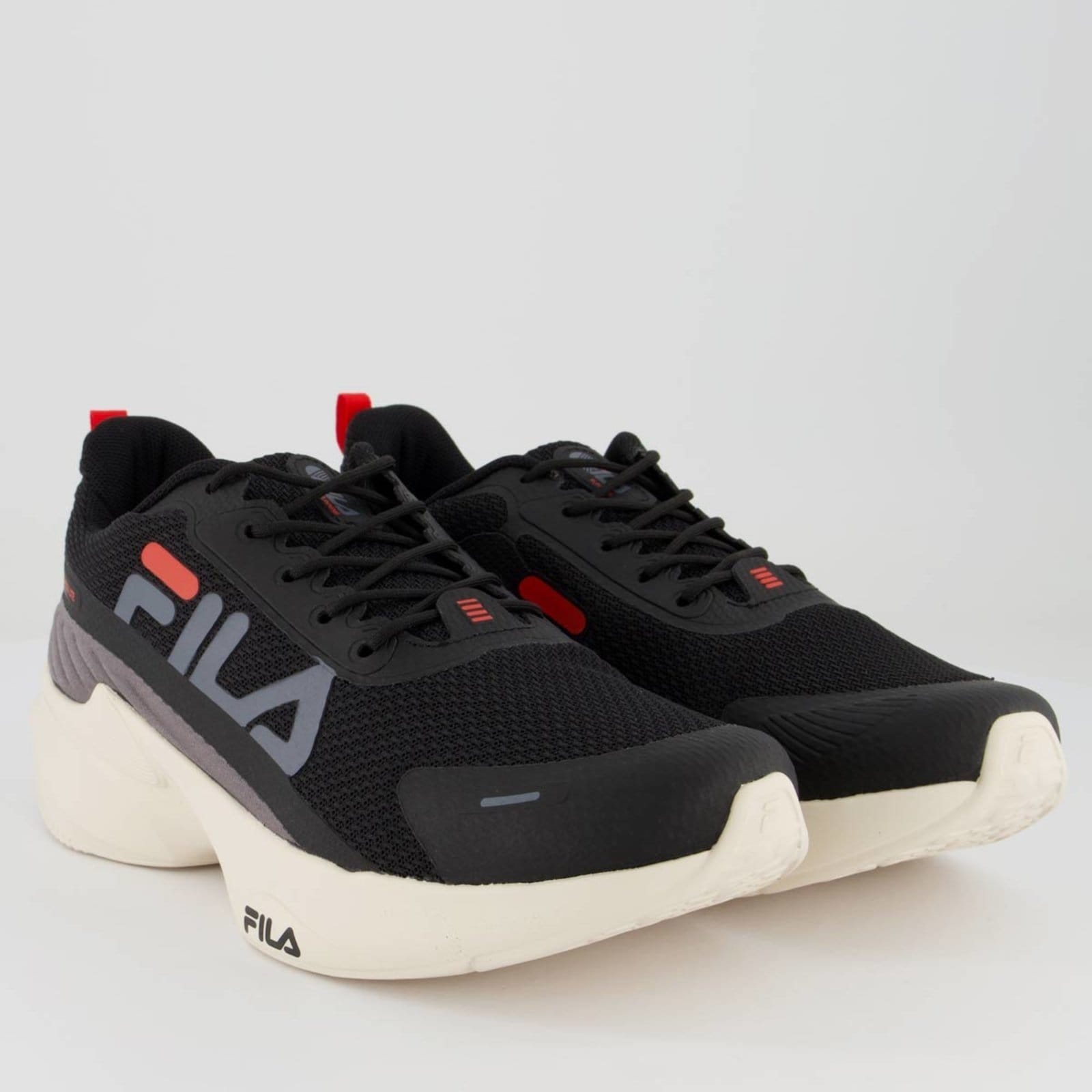 Vista 2 Tênis Fila Progress Lite e Vermelho Fila preto