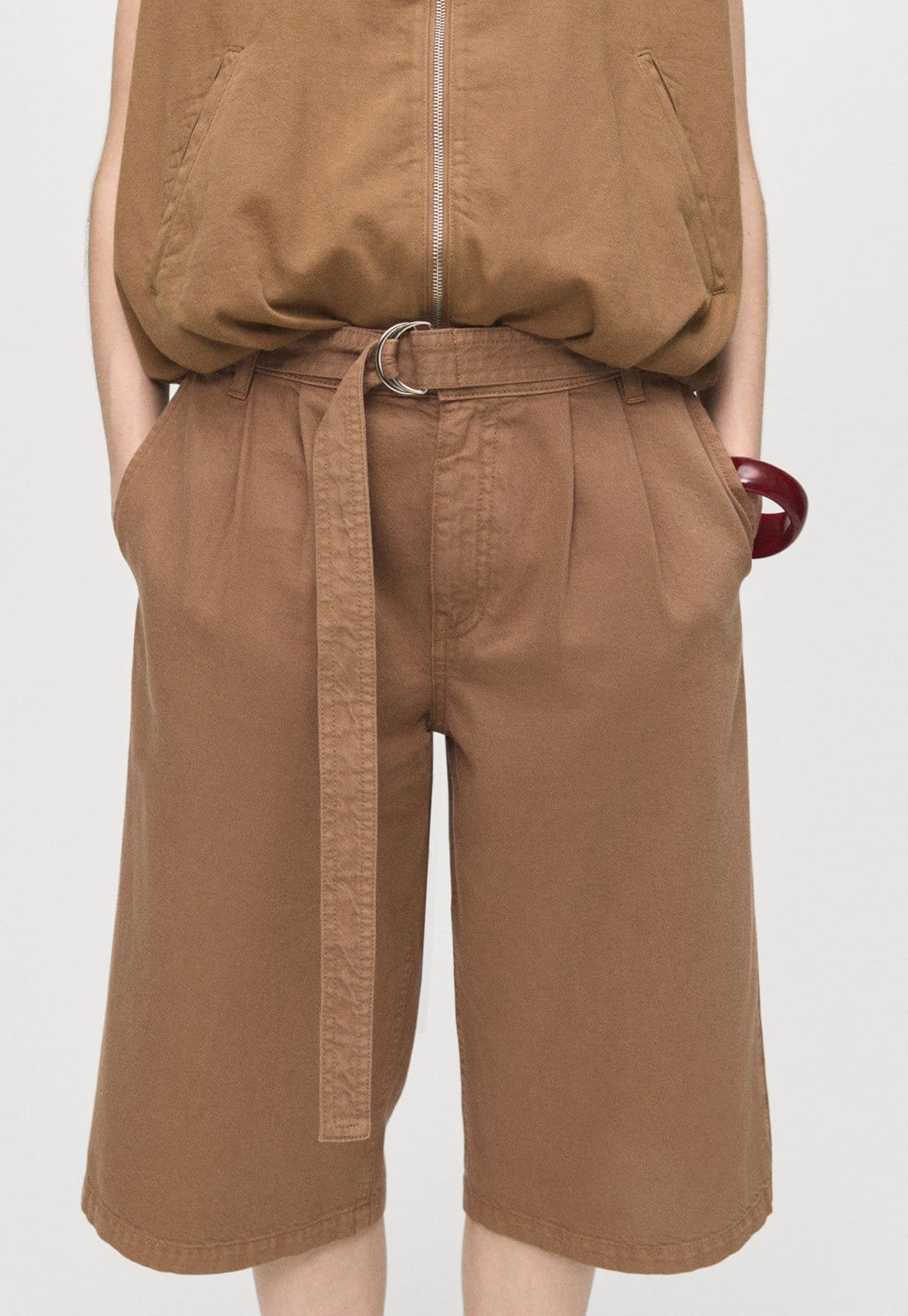 Bermuda Feminina Mango Doris Cintura Alta