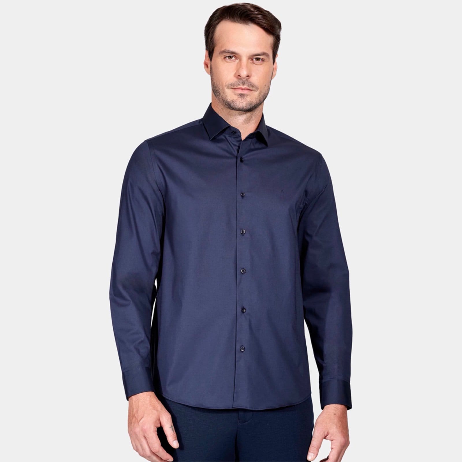 Camisa Aramis Reg Tricoline Stretch Pr26 Marinho Masculino