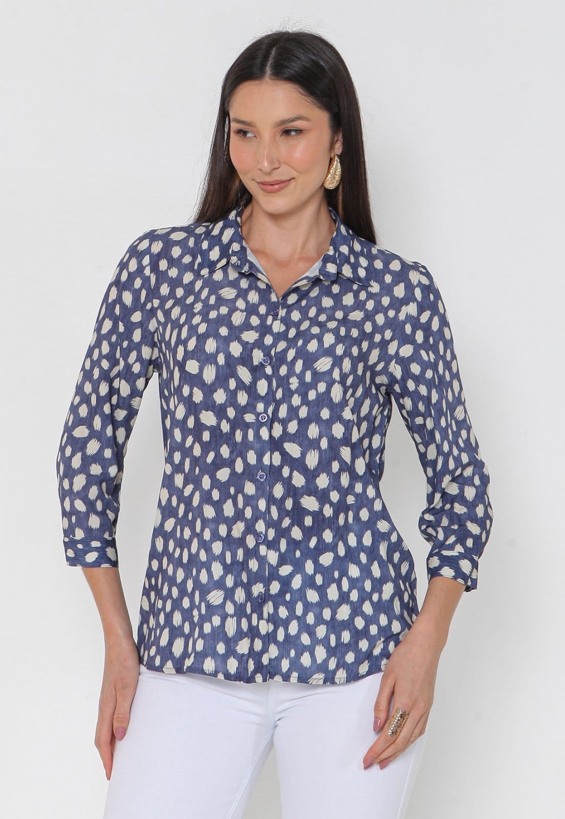 Camisa Intens Manga 3/4 Viscose Estampado