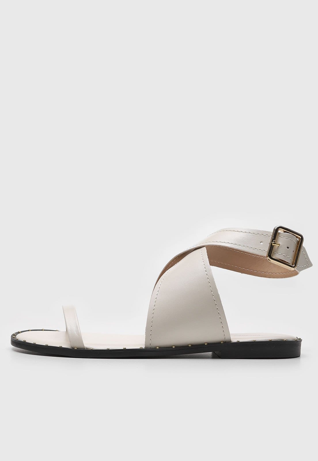 Vista 2 Rasteira Via Mia Transpassada Off-White Via Mia off-white white