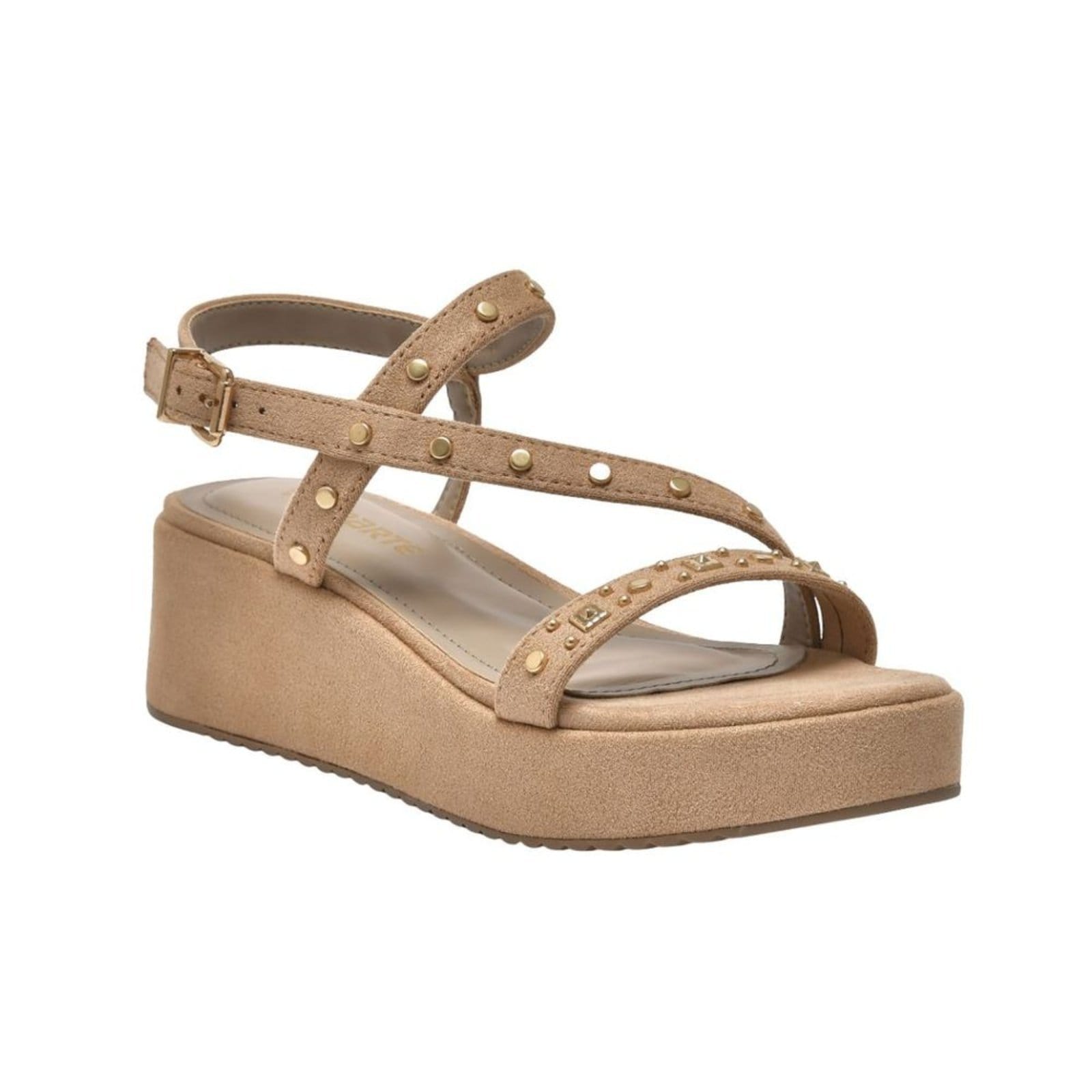 Vista 2 Sandália Feminina Anabela Via Marte Bege VIA MARTE amarelo