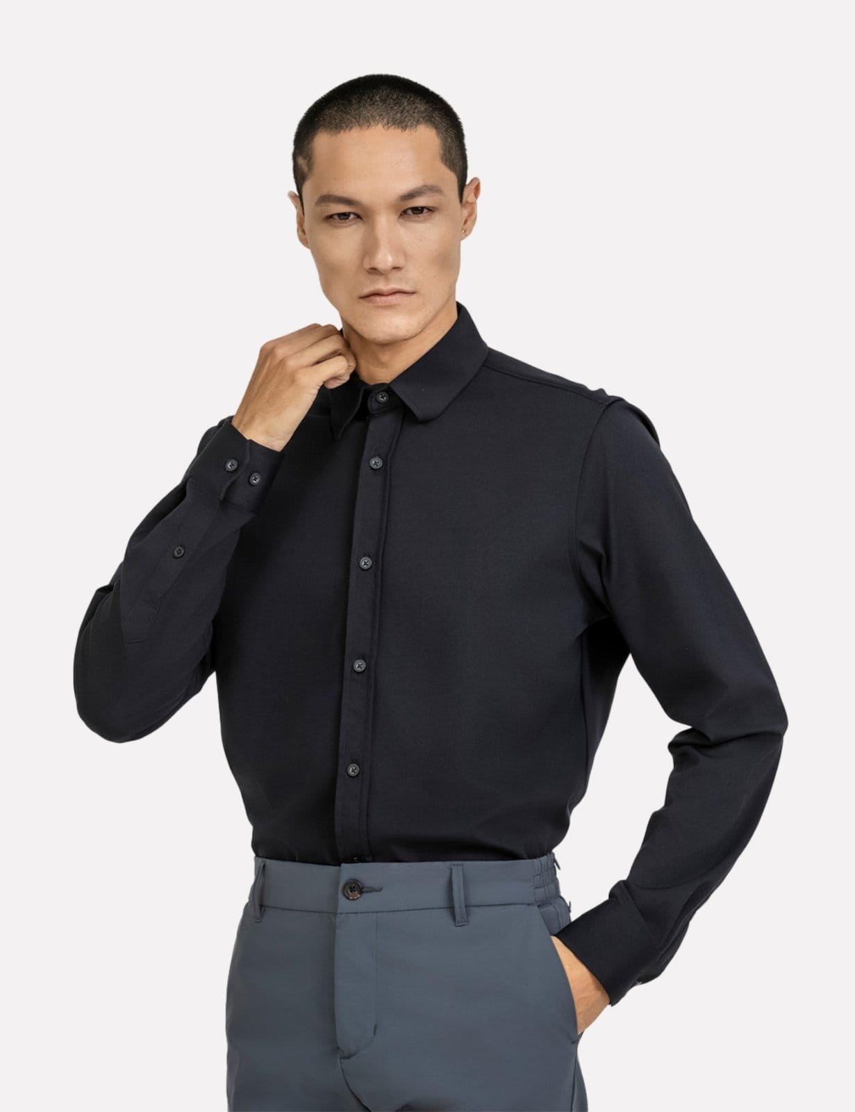Camisa K&J Black Regular CS24302 ML Preta