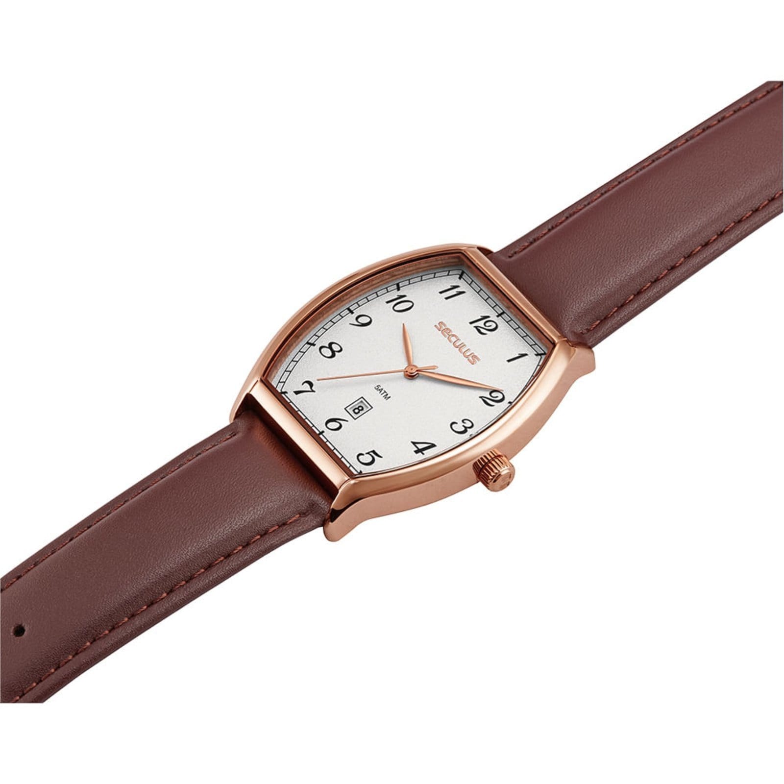 Vista 2 Relógio Masculino Seculus Analógico Rose Mostrador Prata Seculus marrom rose