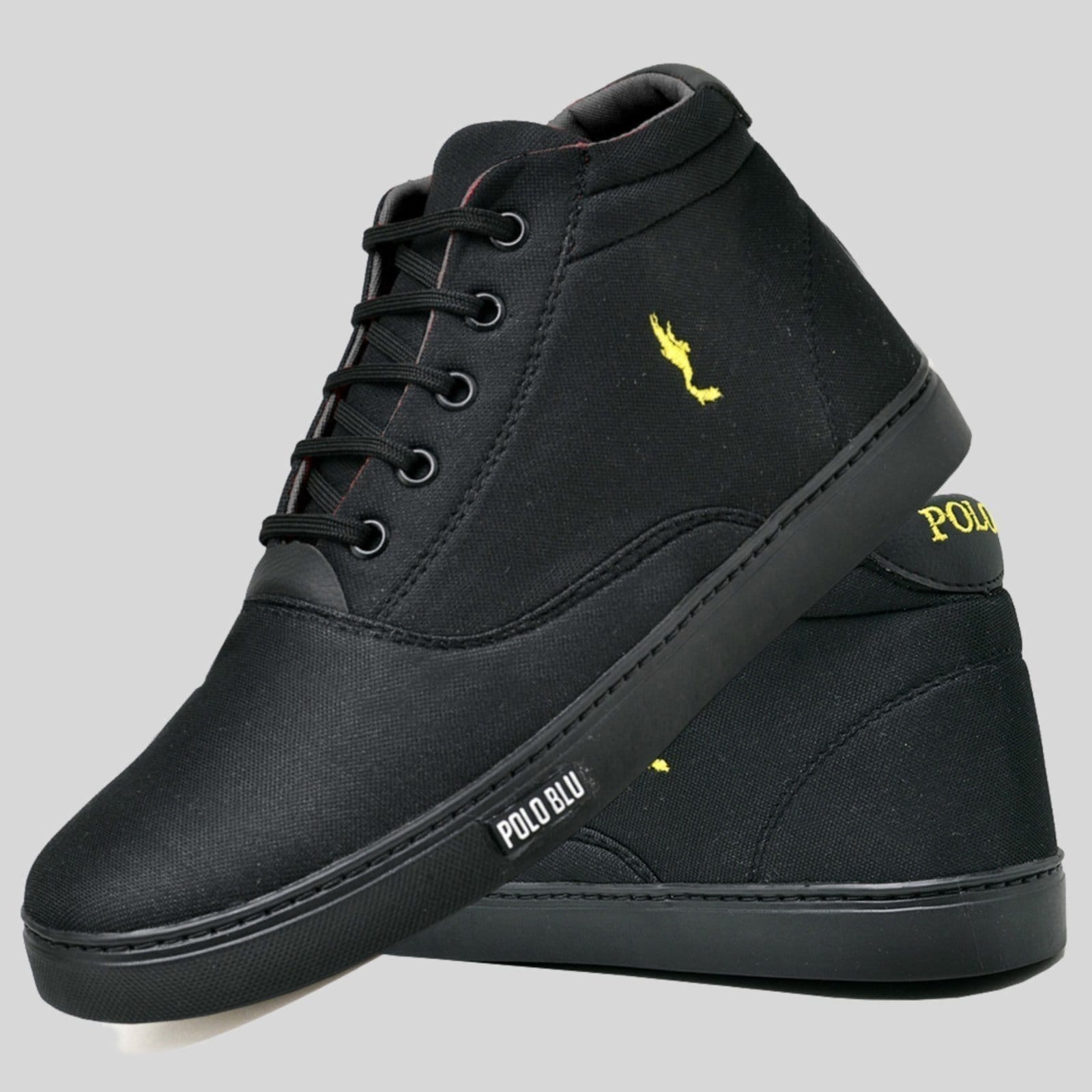 Sapatênis Casual Masculino Cano Alto Botinha Polo Blu Solado Preto