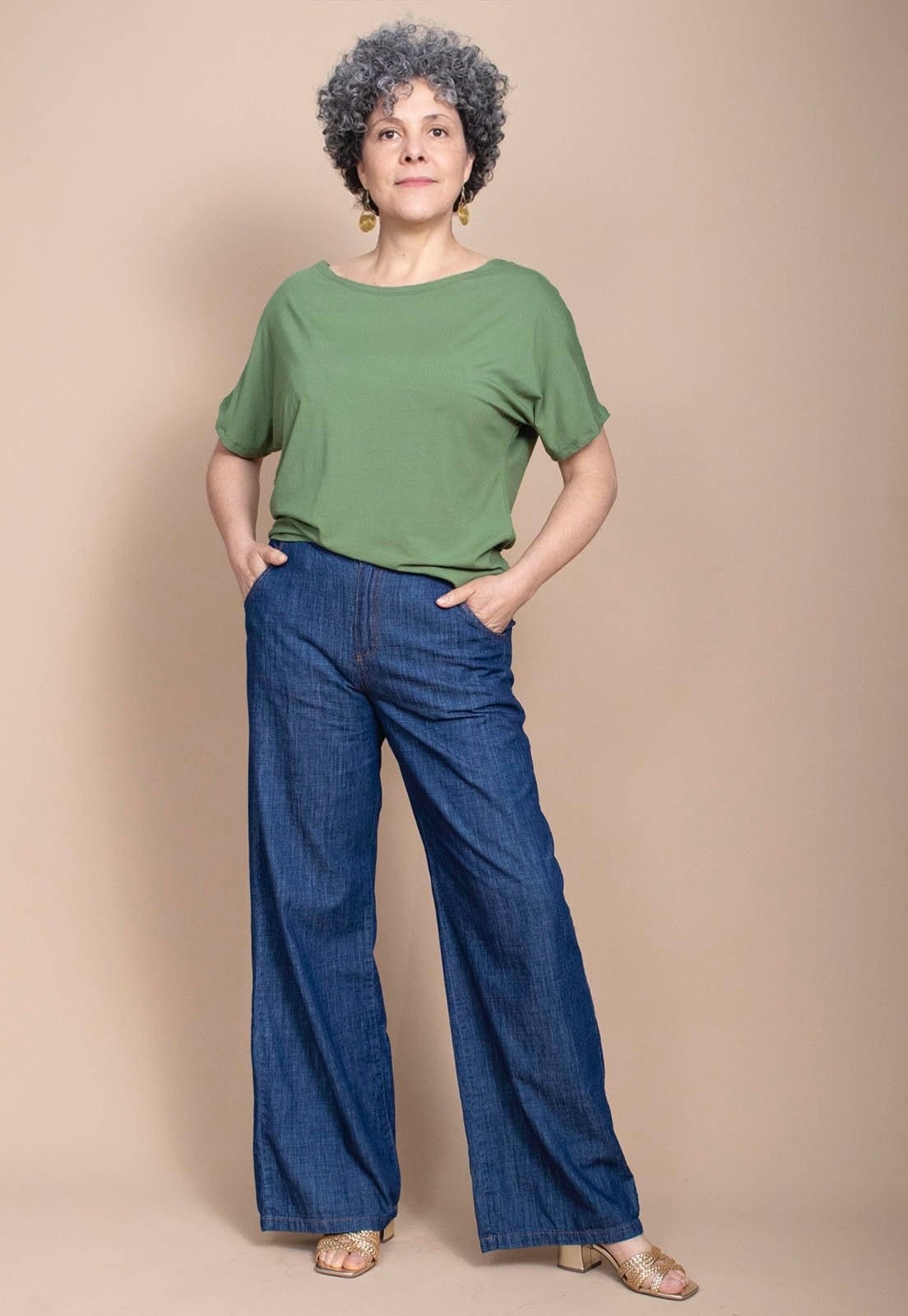 Vista 2 Calça Amazônia Vital Pantalona com Elástico Amazonia Vital jeans