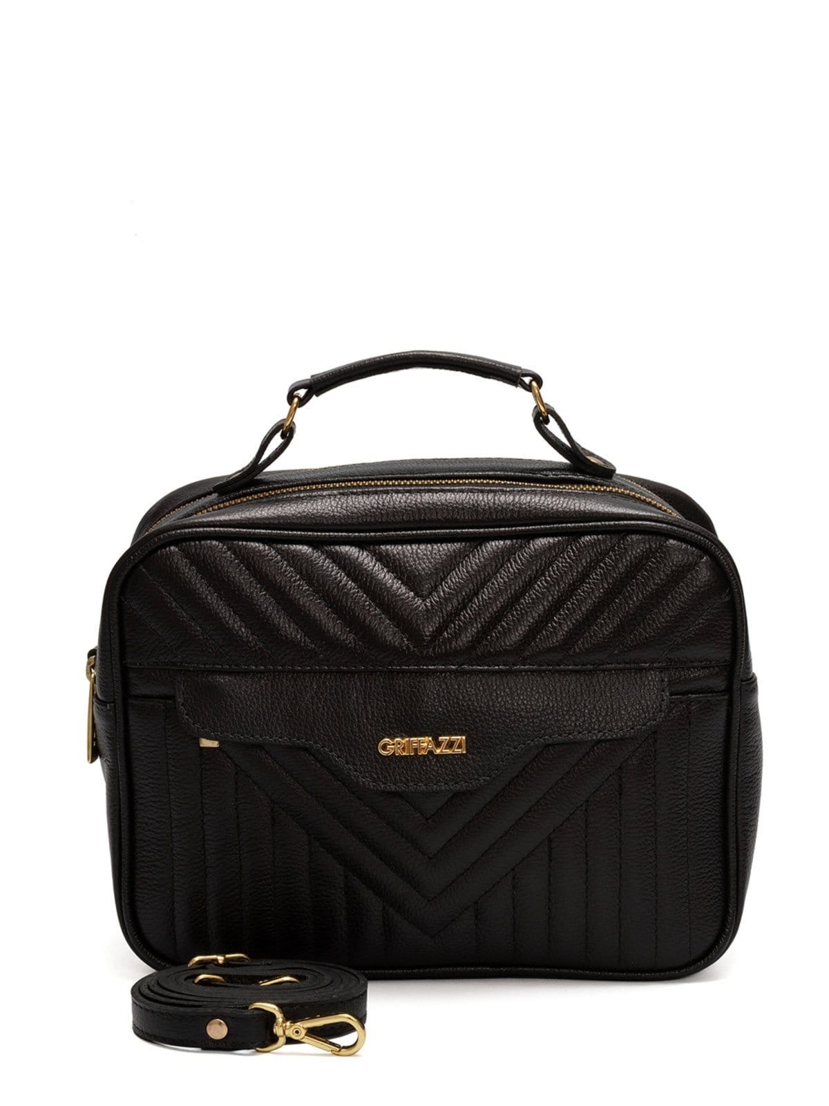 Bolsa Tiracolo Griffazzi Couro Preta