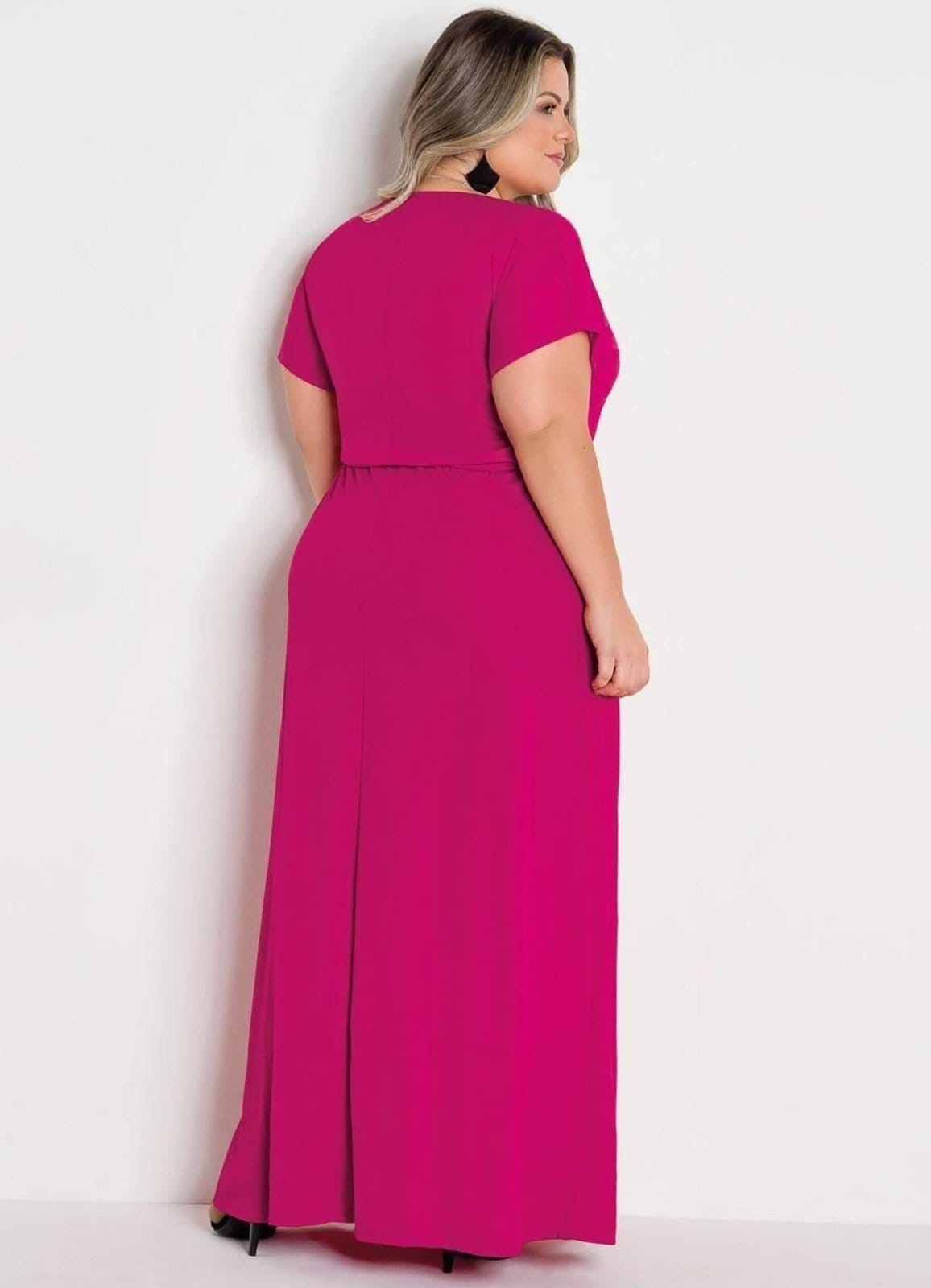 Vista 2 Vestido Longo Transpassado Plus Size Pink Marguerite rosa pink