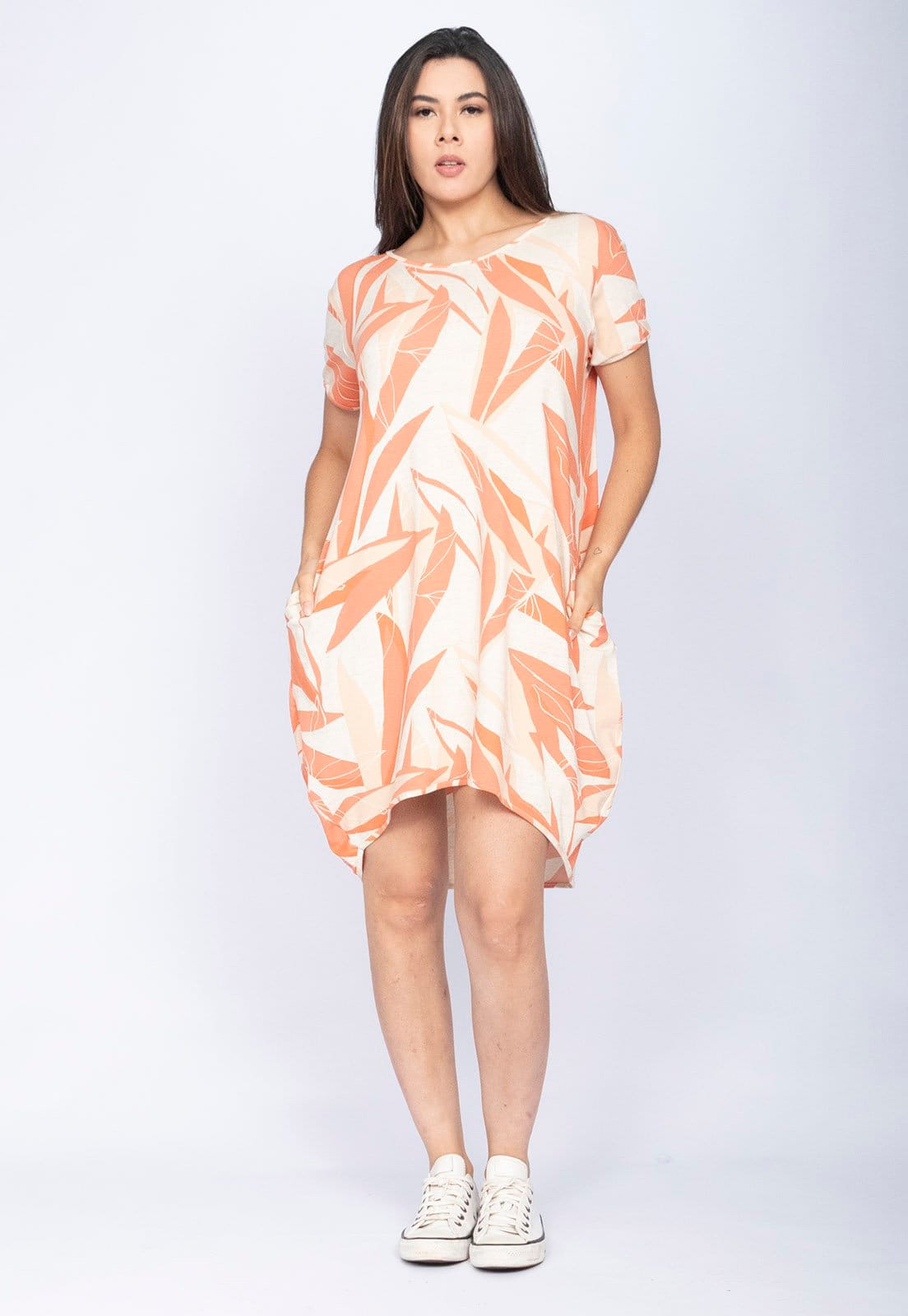 Vestido CabanaFree Curto Malha Amplo Always Estampa Verde Selvagem Latanja