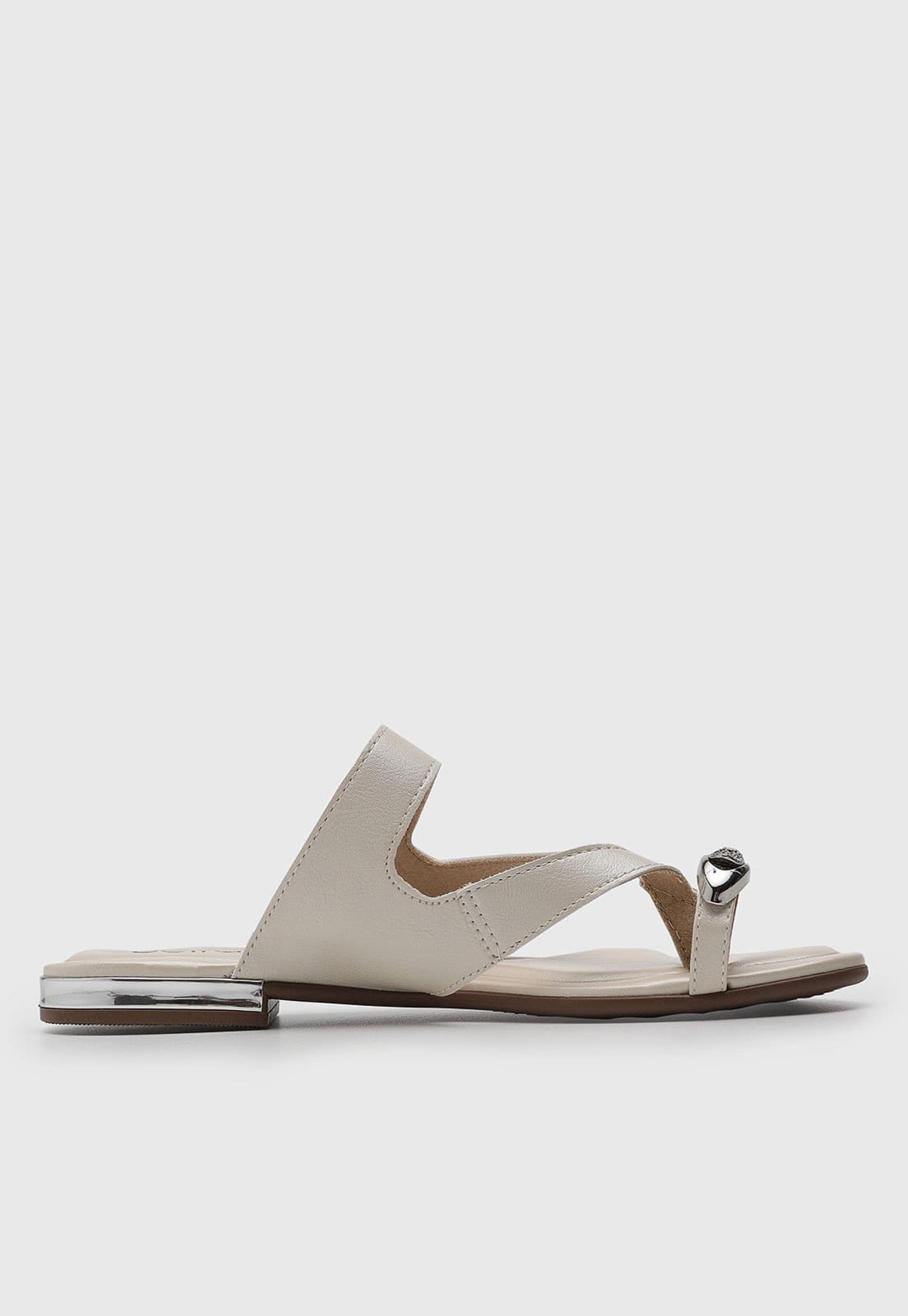 Vista 2 Rasteira Feminina Beira Rio Tiras Off-White BEIRA RIO off-white white