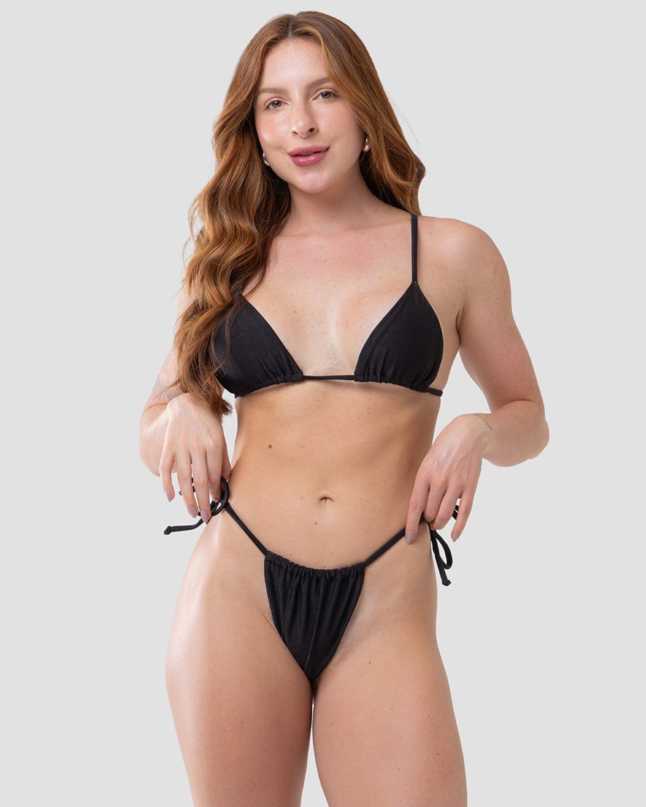 Bravaa Store Biquíni Cortininha Canelado Marquinha Fita Varias Amarrações Poliamida 303