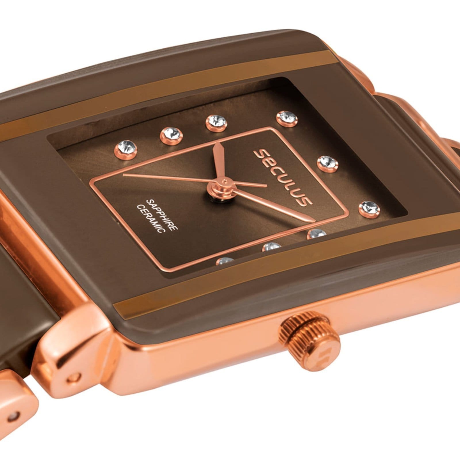 Vista 2 Relógio Feminino Seculus Analógico em Ceramica Seculus marrom