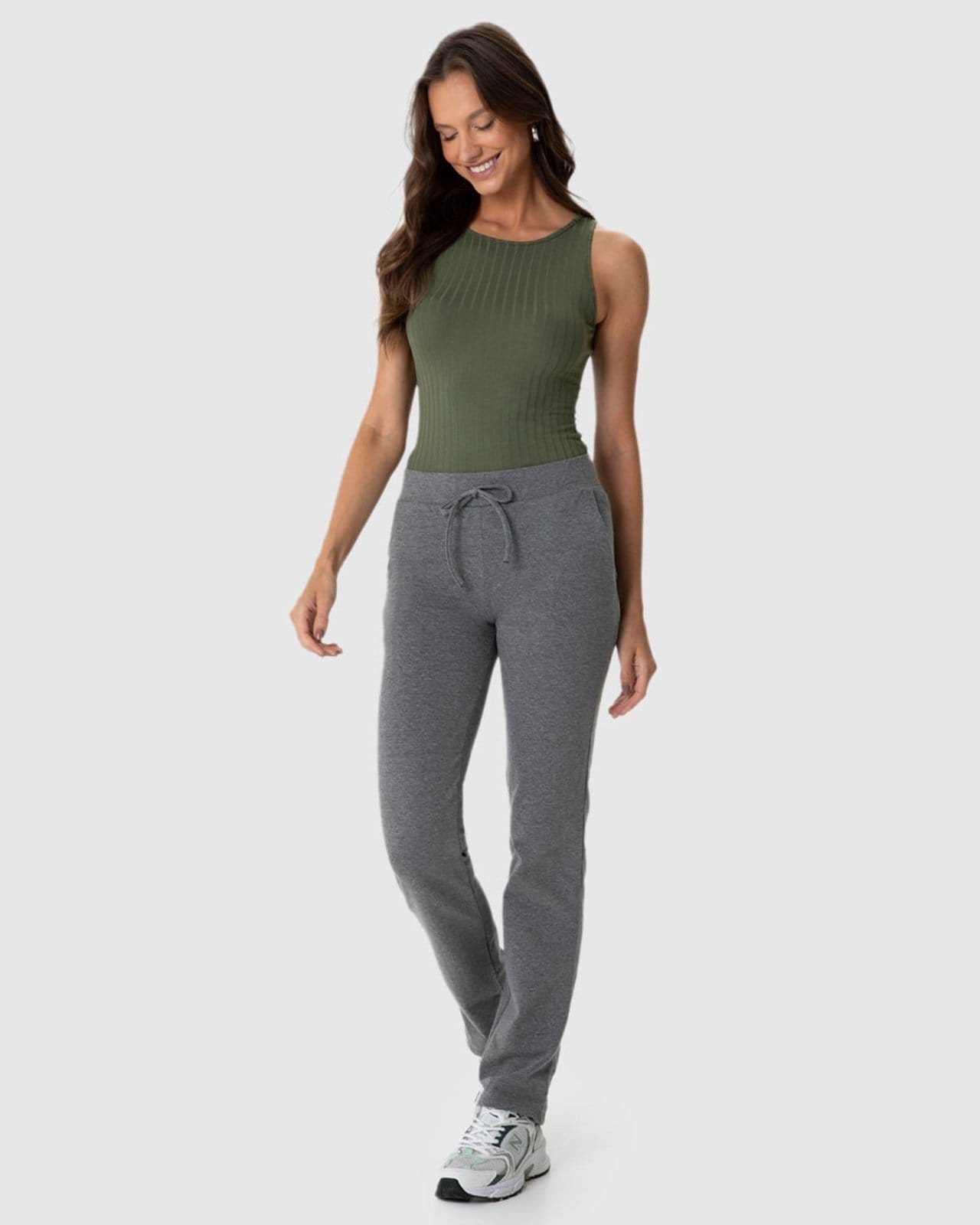 Calça Básica Feminina Em Moletom Flanelado